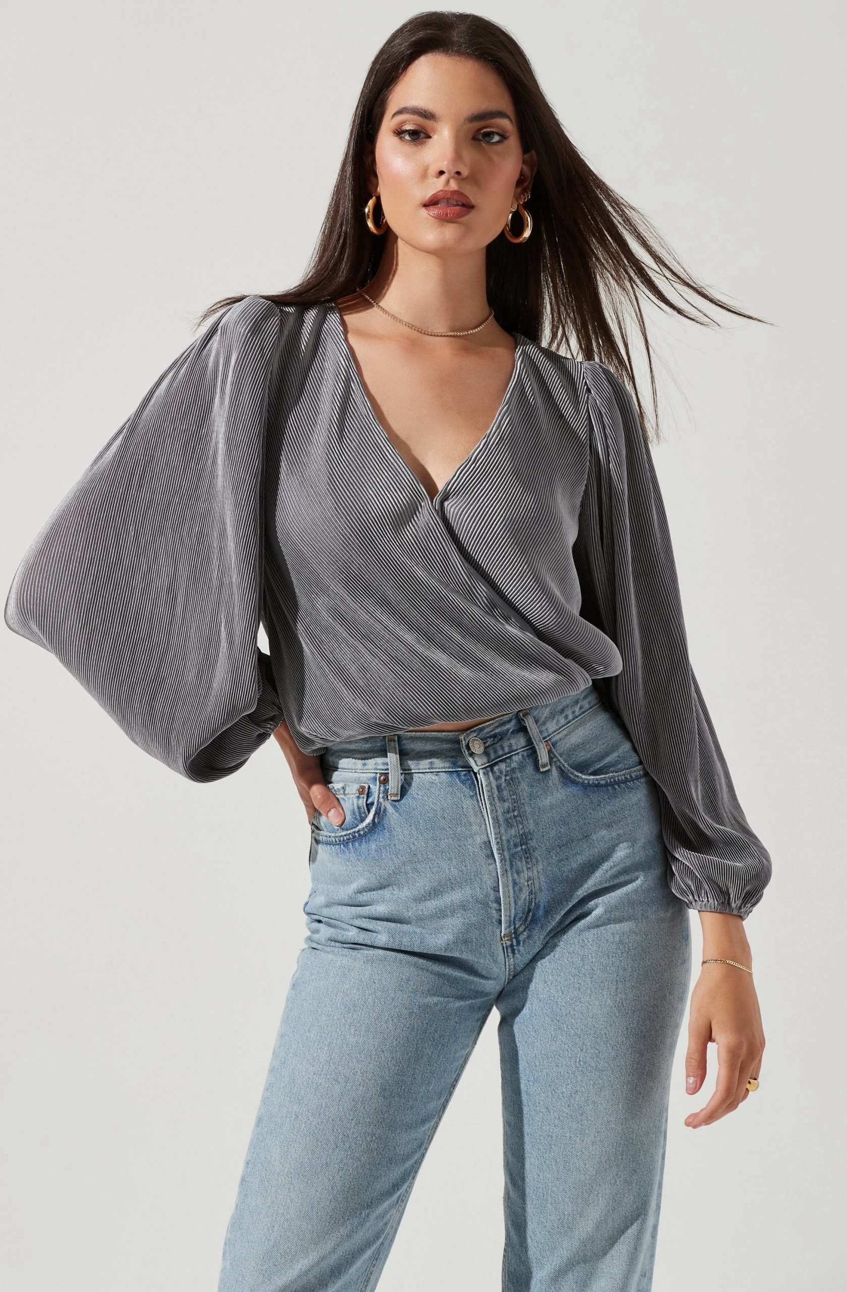 Valdez Pleated Wrap Top