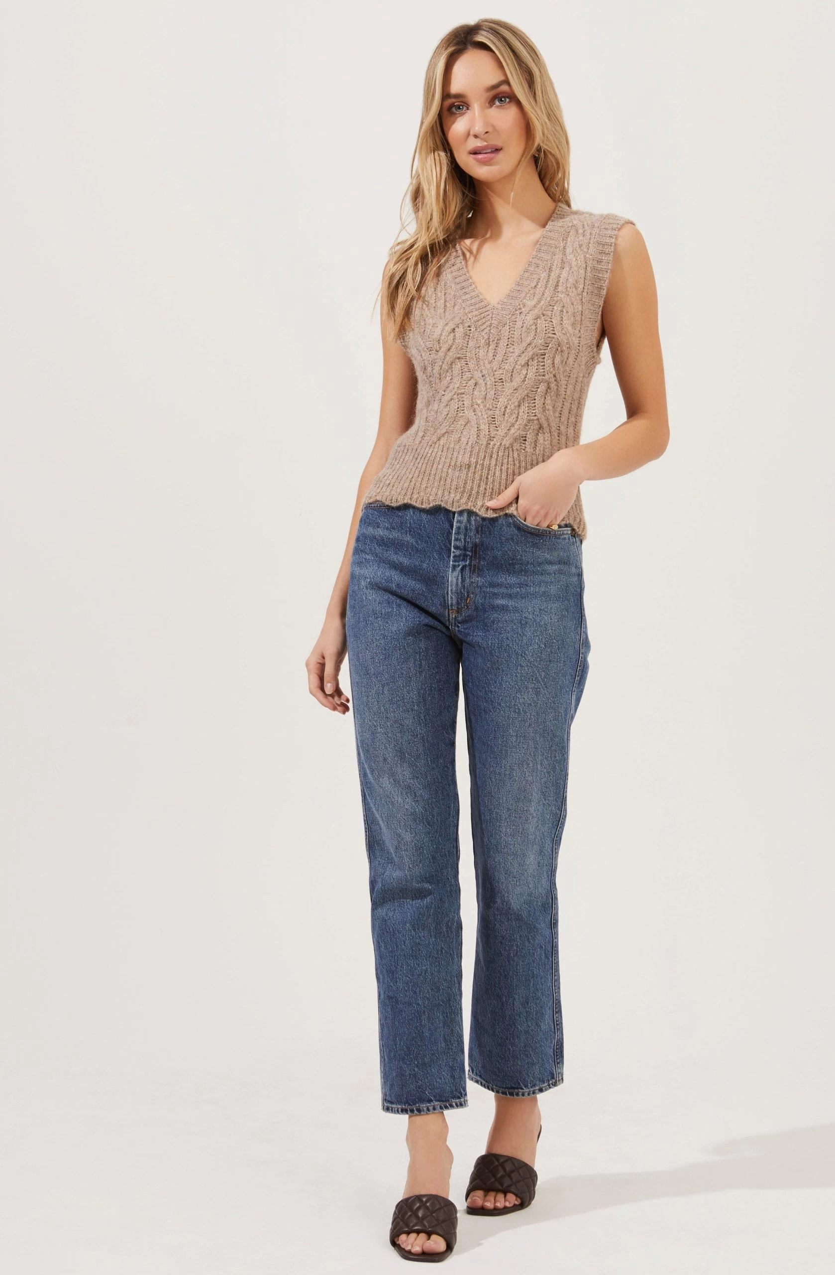 Medina Cable Knit Sweater Vest - Image 3