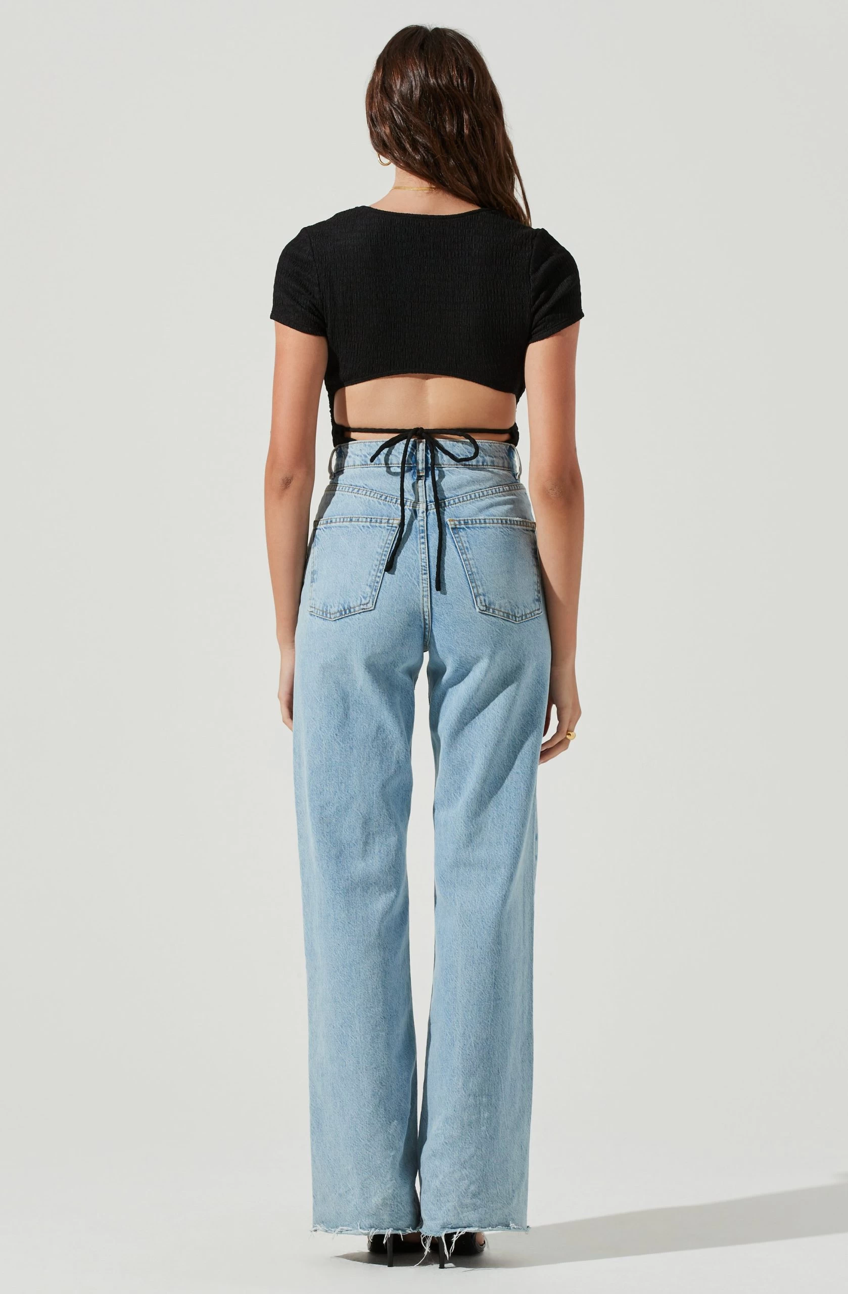 Charlize Cutout Short Sleeve Crinkle Bodysuit - Image 11