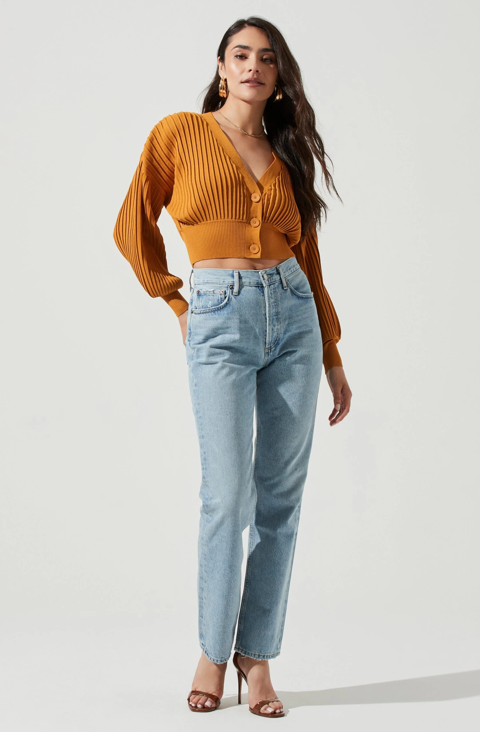 Zuri Button Front Cropped Cardigan - Image 2