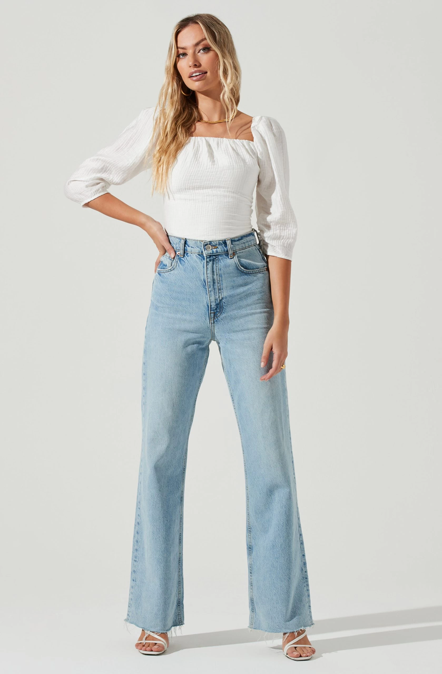 Kemp Square Neck Half Sleeve Top - Image 2