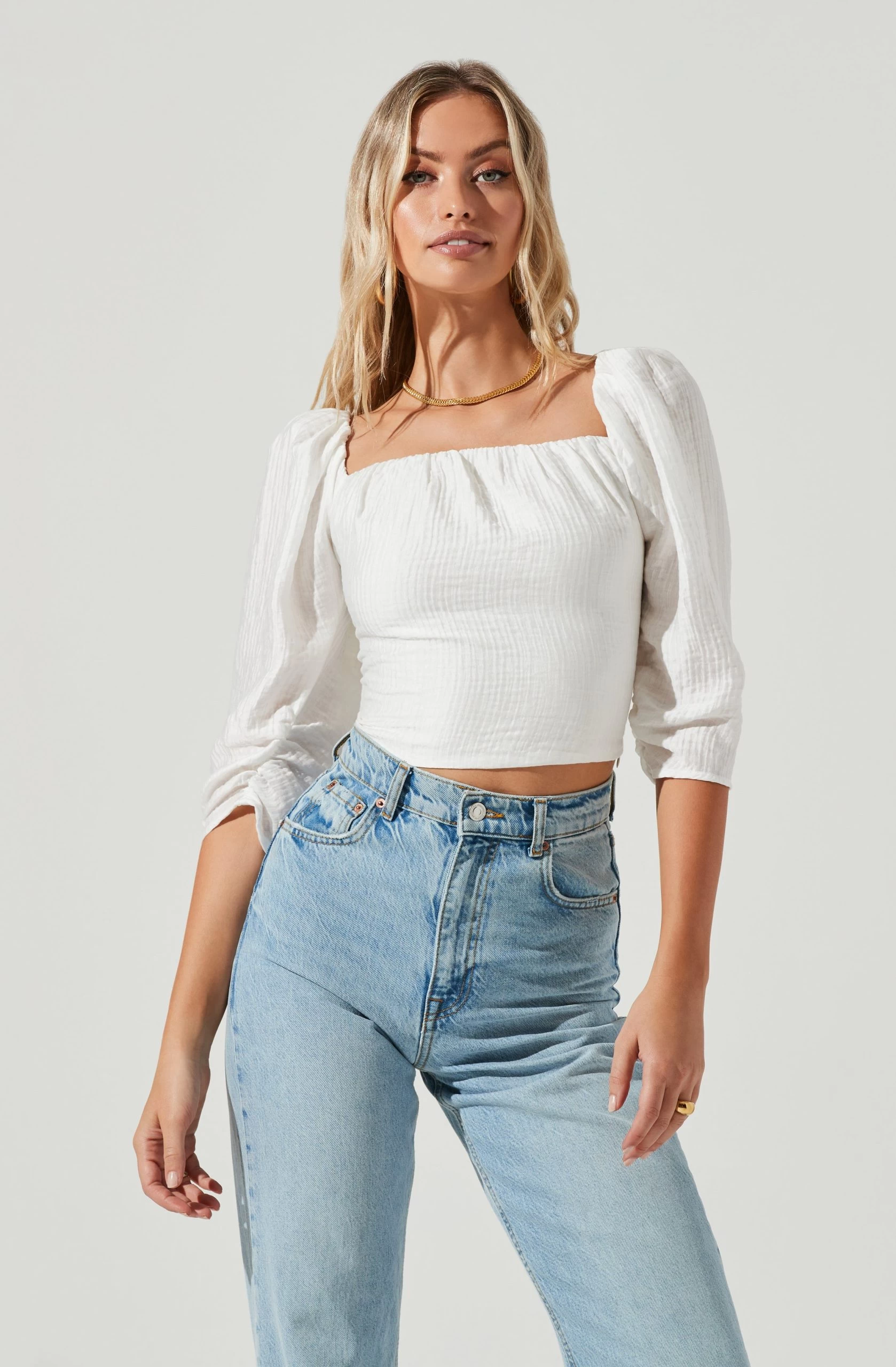 Kemp Square Neck Half Sleeve Top