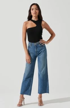 Valley Sleeveless Ribbed Knit Cutout Bodysuit