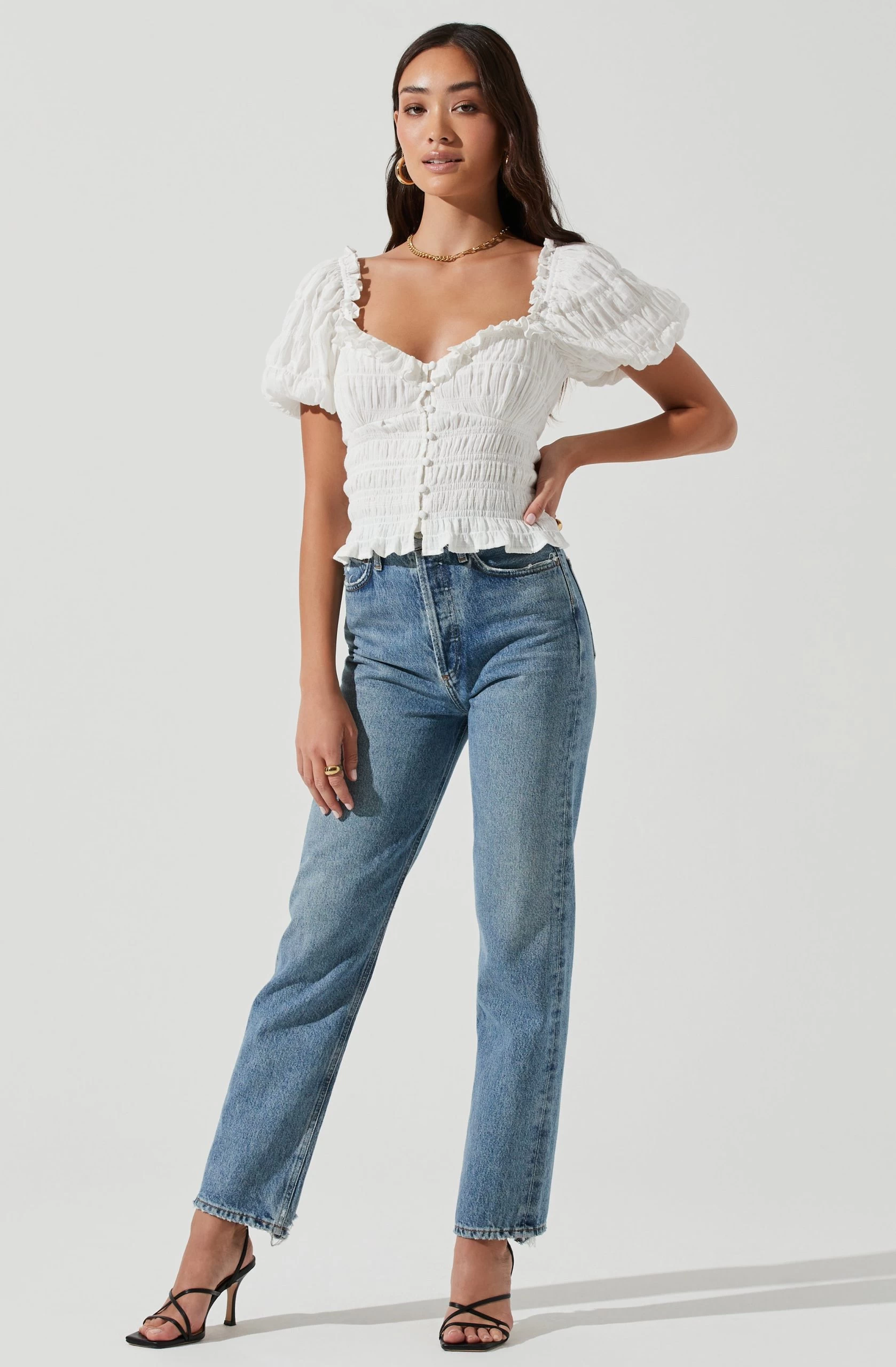 Anza Smocked Puff Sleeve Top - Image 8