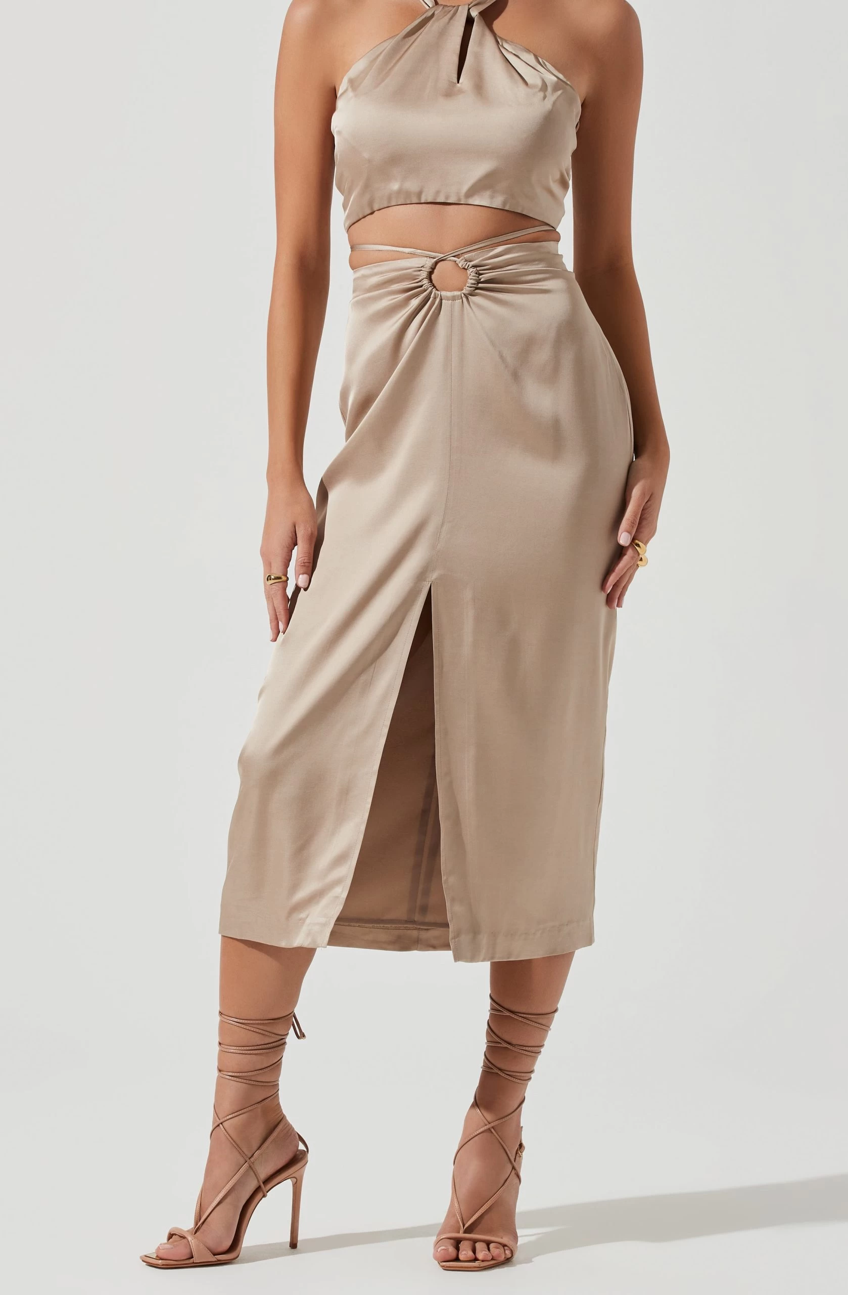 Robin Tie Waist Cutout Midi Skirt - Image 7