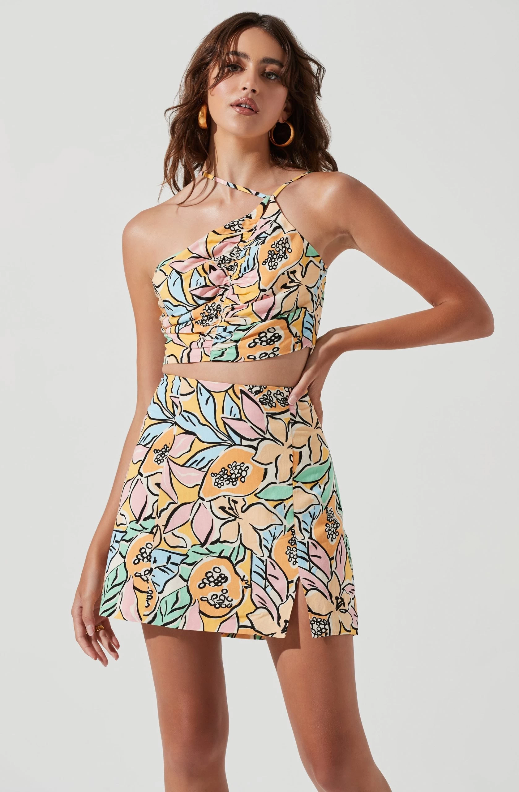 Covina Tropical Print Mini Skirt - Image 3