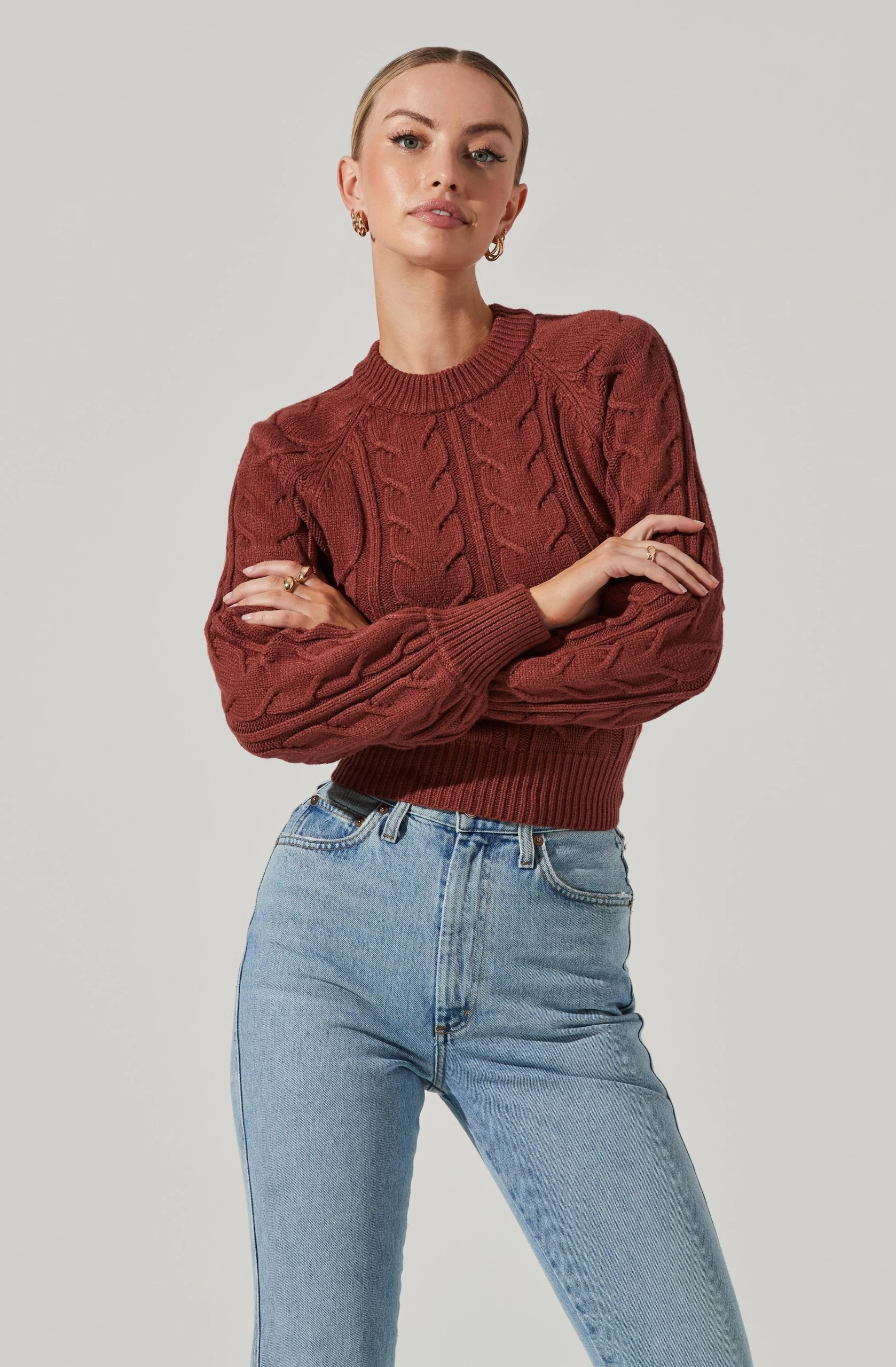 Inez Cable Knit Open Back Sweater - Image 3