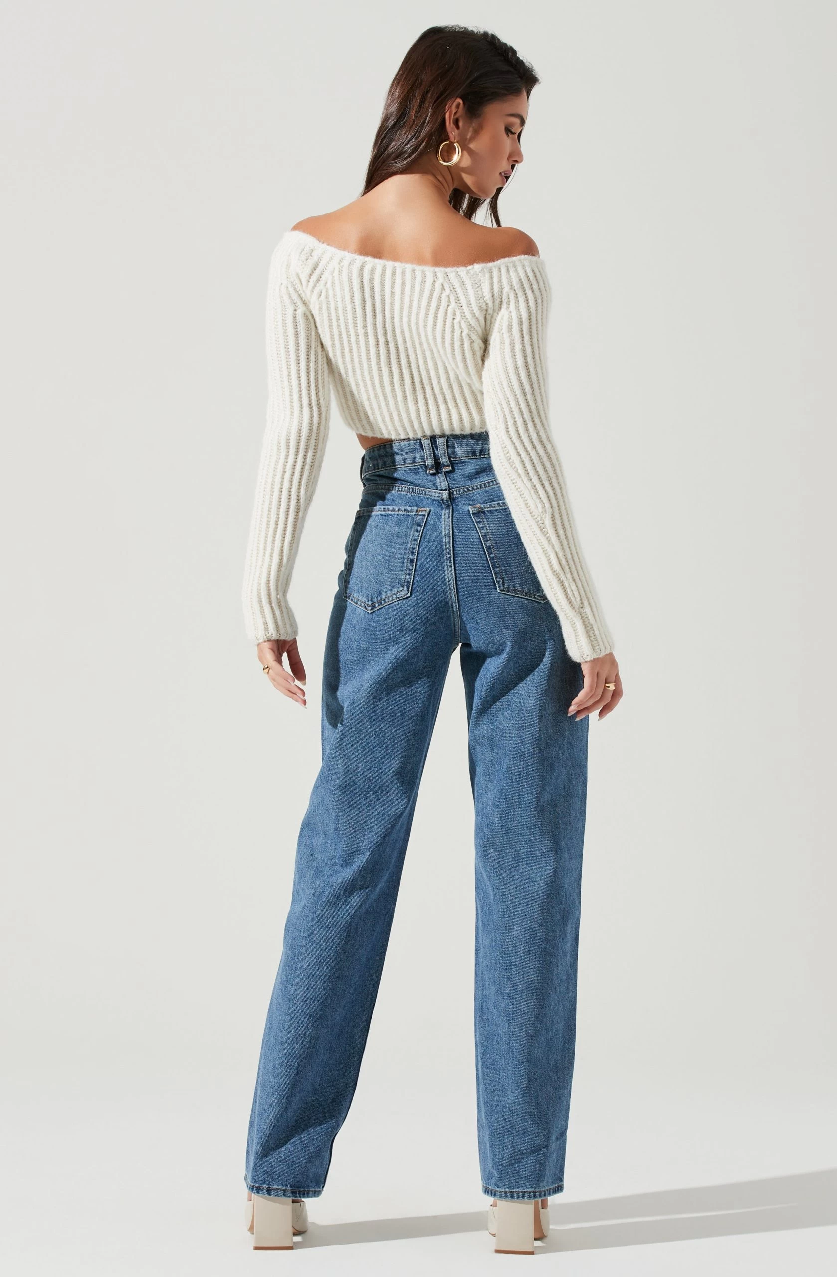 Mallory Cropped Off Shoulder Sweater - Image 4