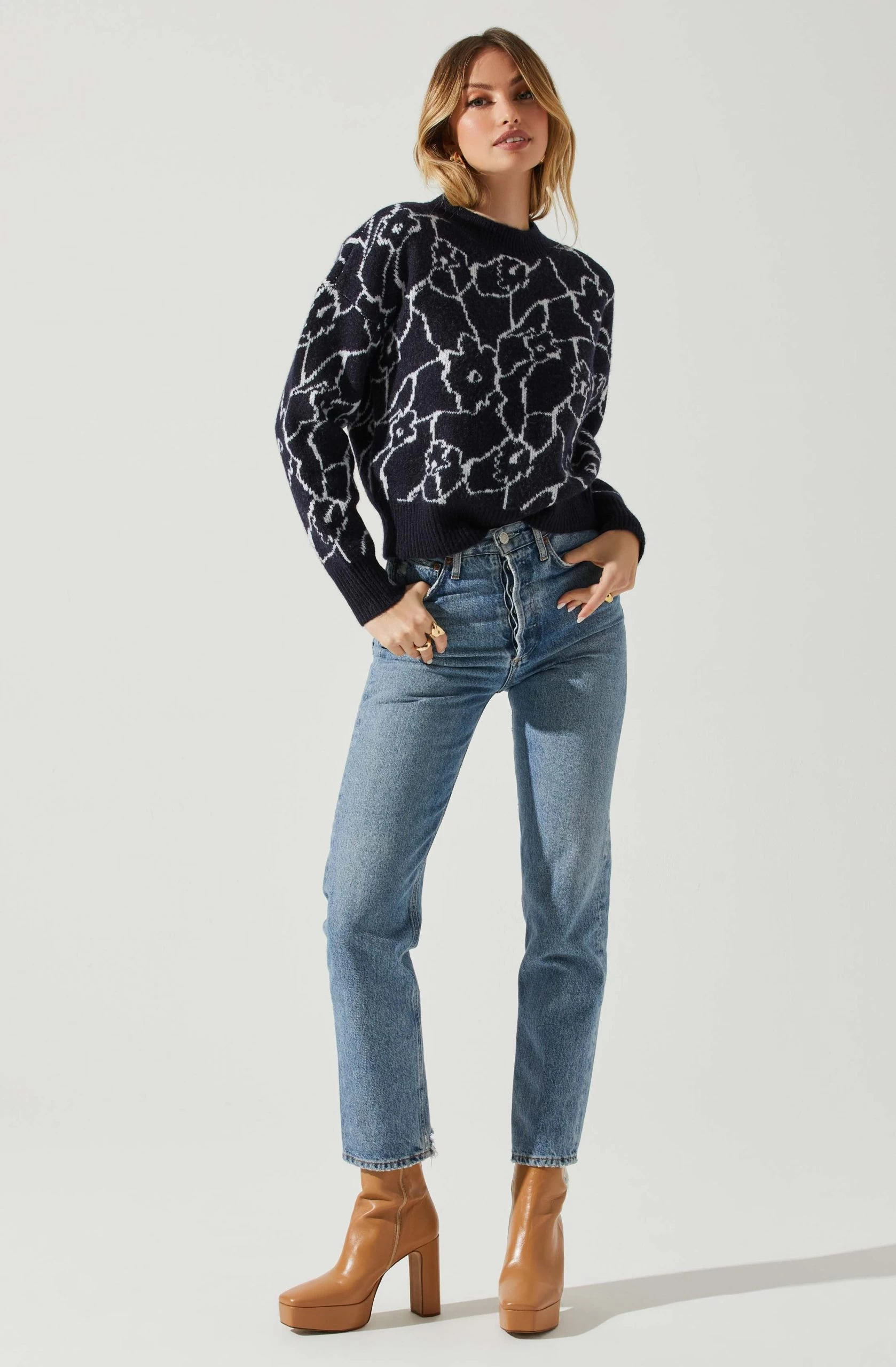 Saira Abstract Floral Sweater - Image 4