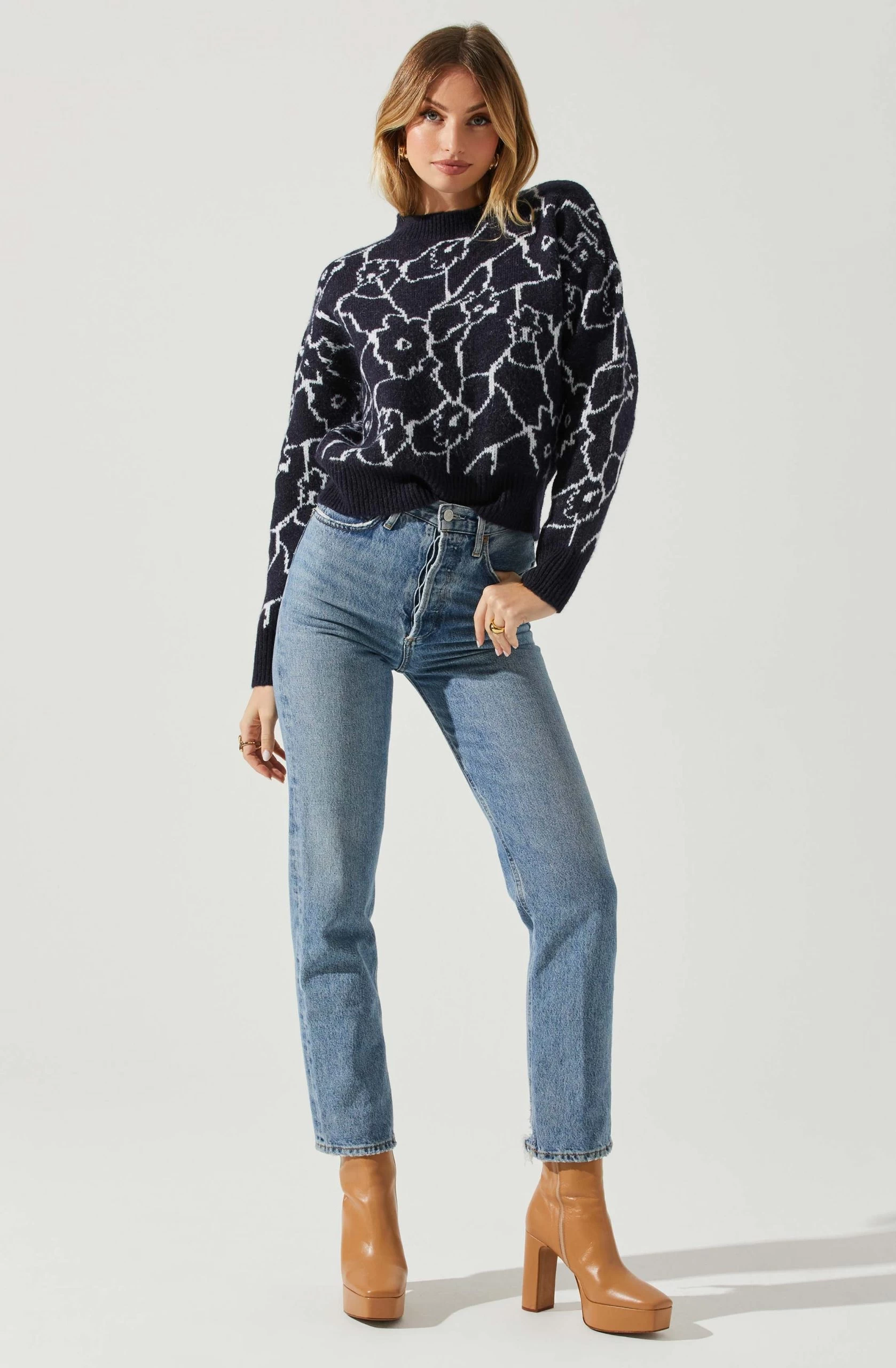 Saira Abstract Floral Sweater - Image 2