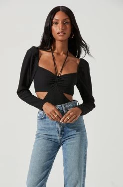 Dionne Cutout Halter Bodysuit