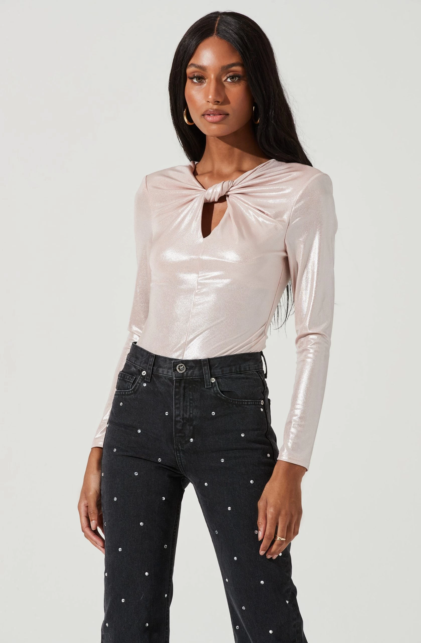 Barcelona Twist Front Long Sleeve Bodysuit - Image 7