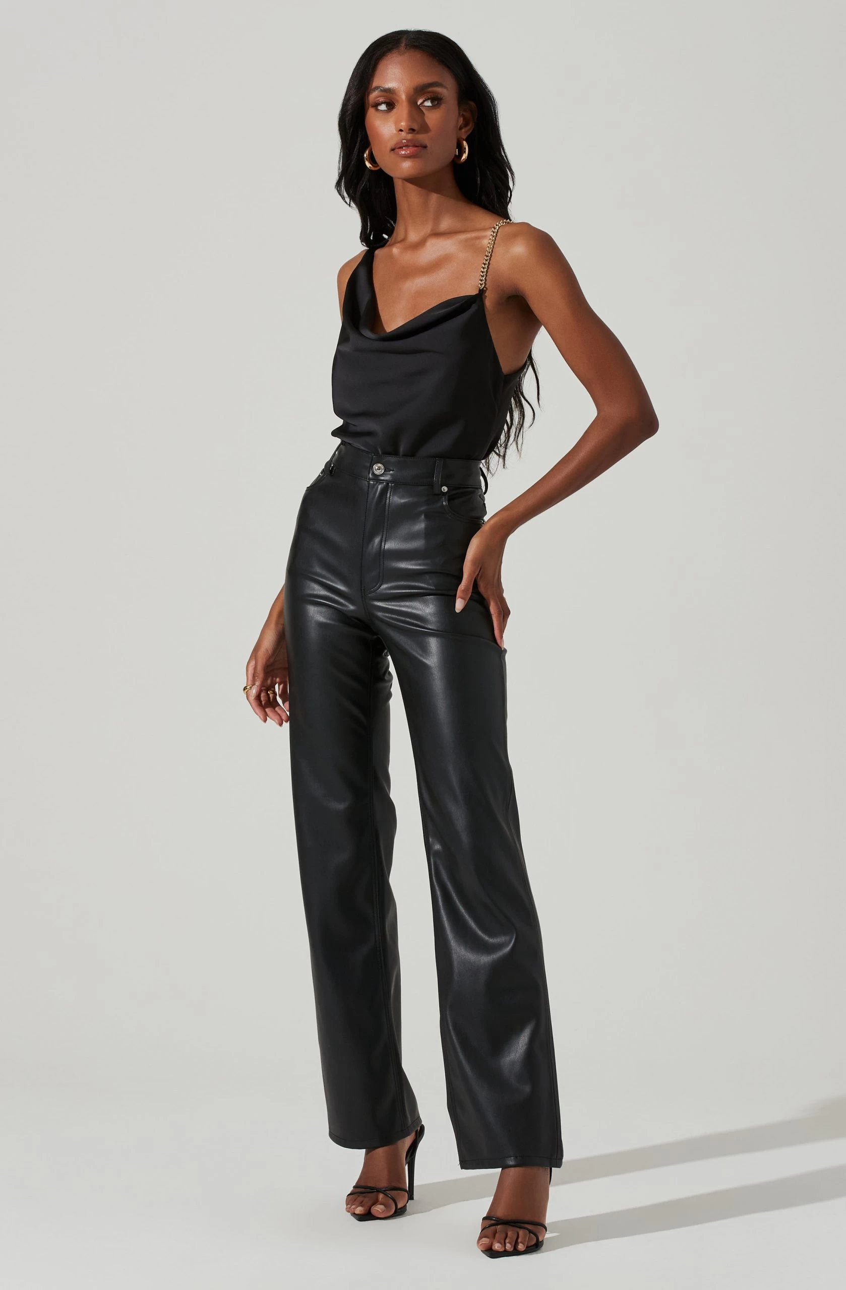 Larisa Satin Rhinestone Strap Top - Image 11