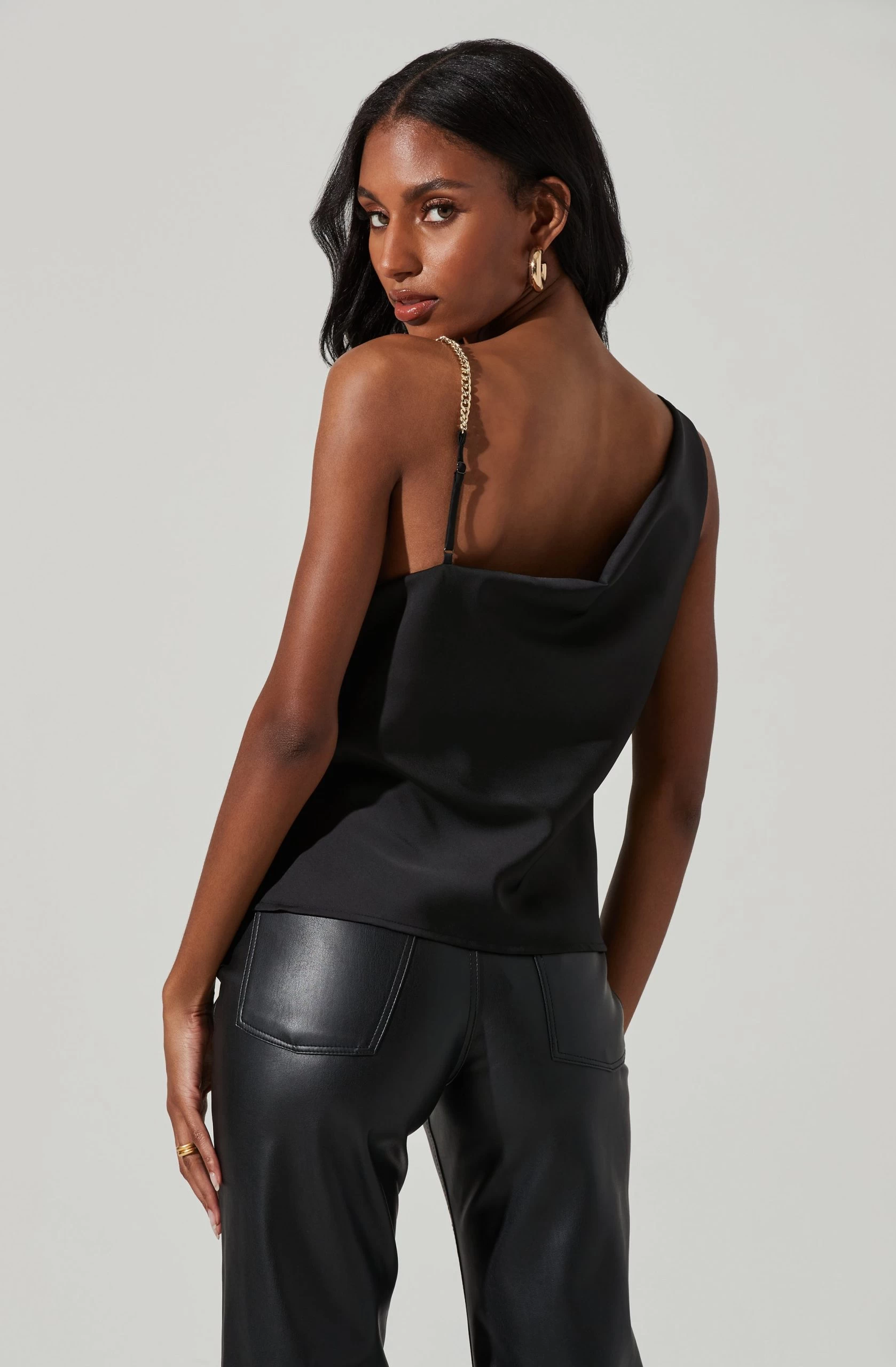 Larisa Satin Rhinestone Strap Top - Image 13