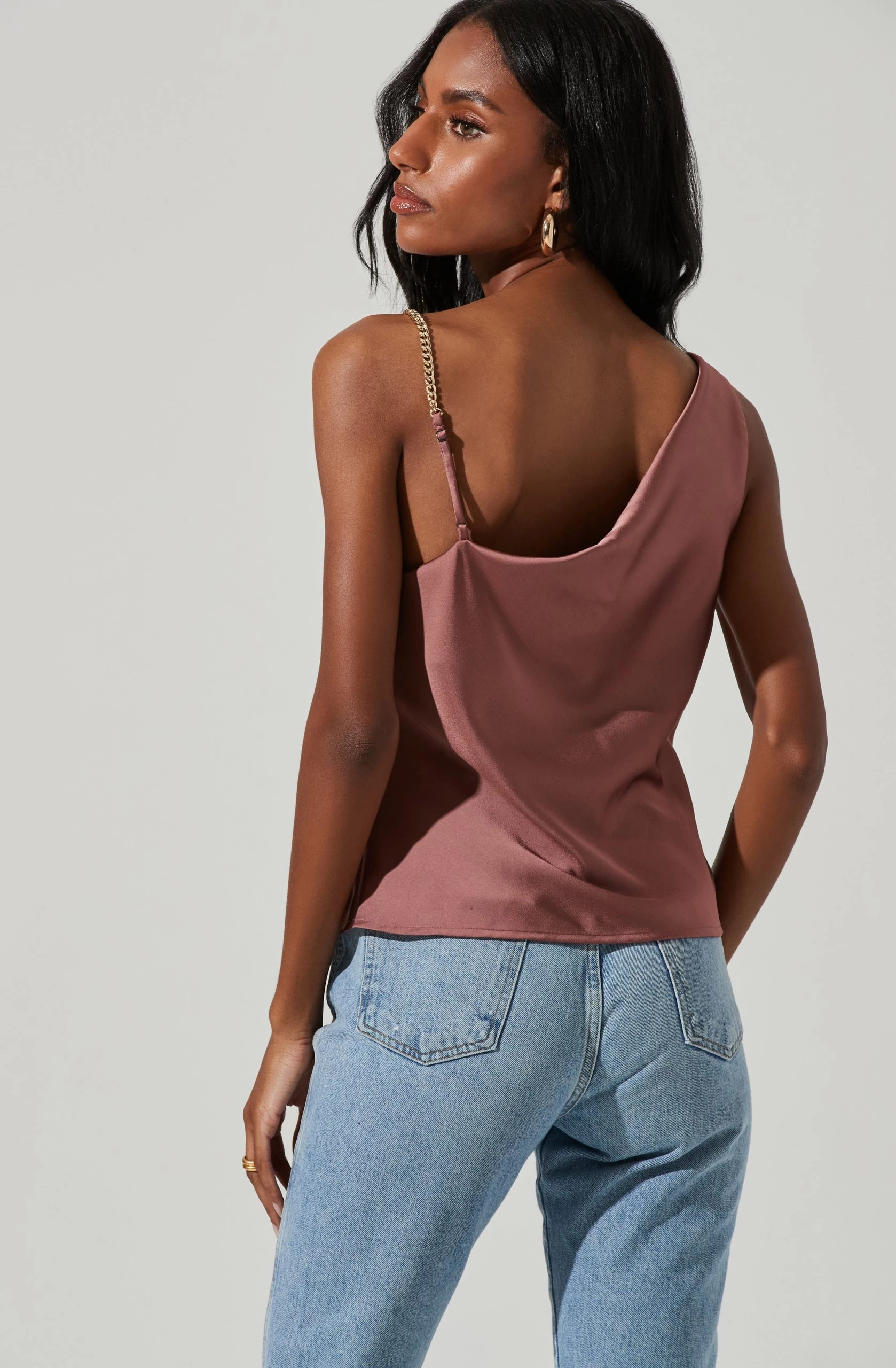 Larisa Satin Rhinestone Strap Top - Image 6