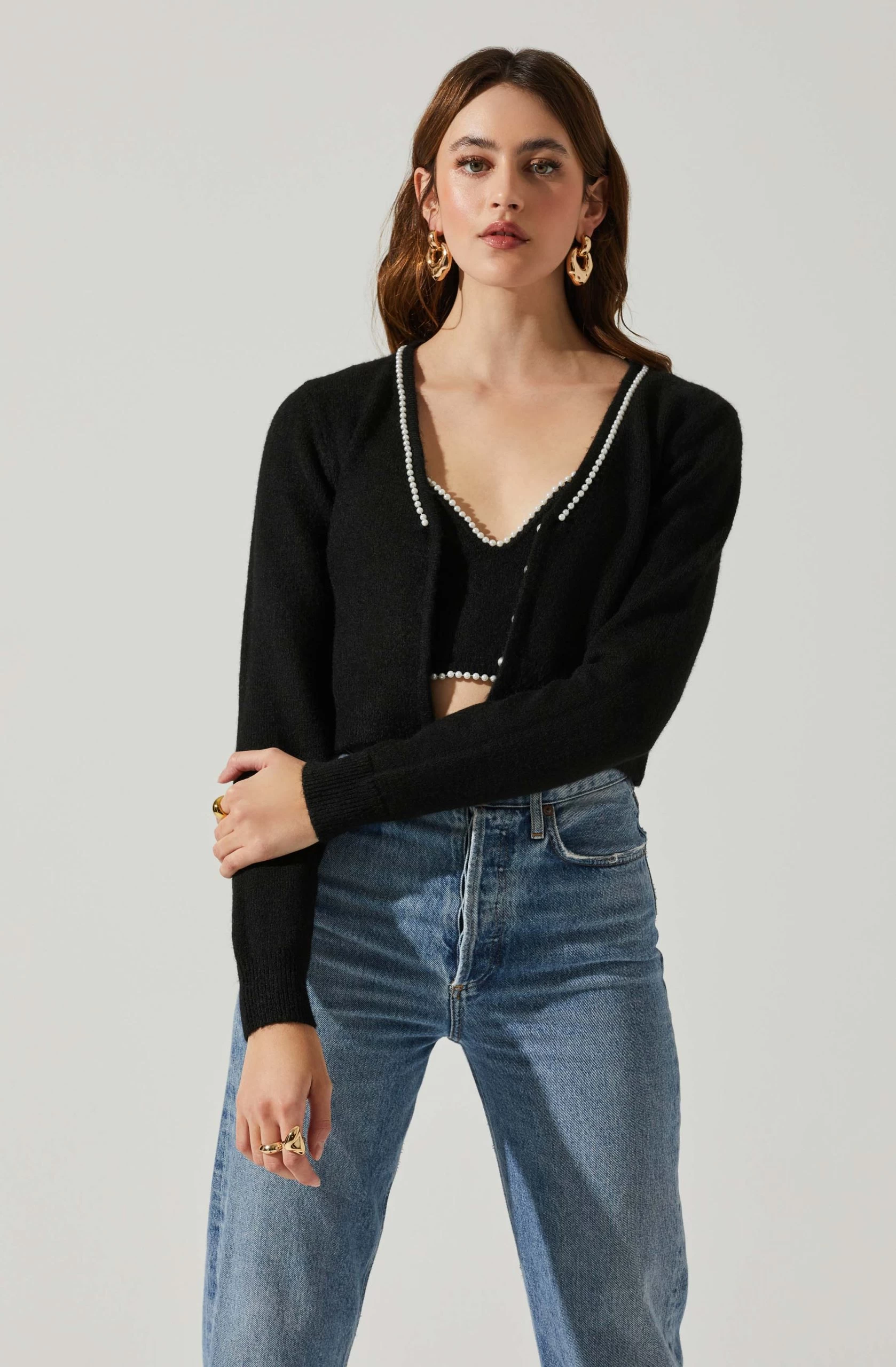 Melissa Pearl Embellished Cardigan Sweater - Image 3