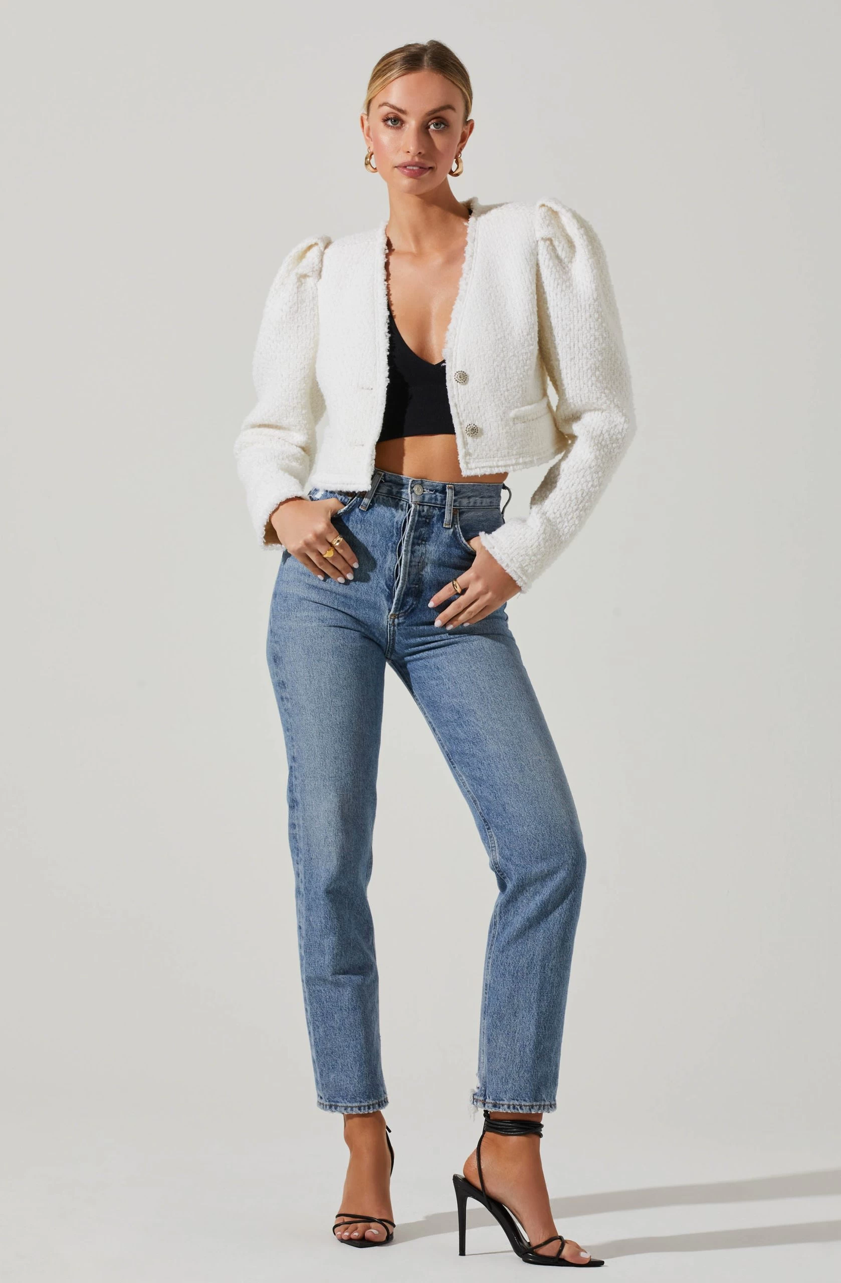 Madrigal Cropped Tweed Jacket - Image 3