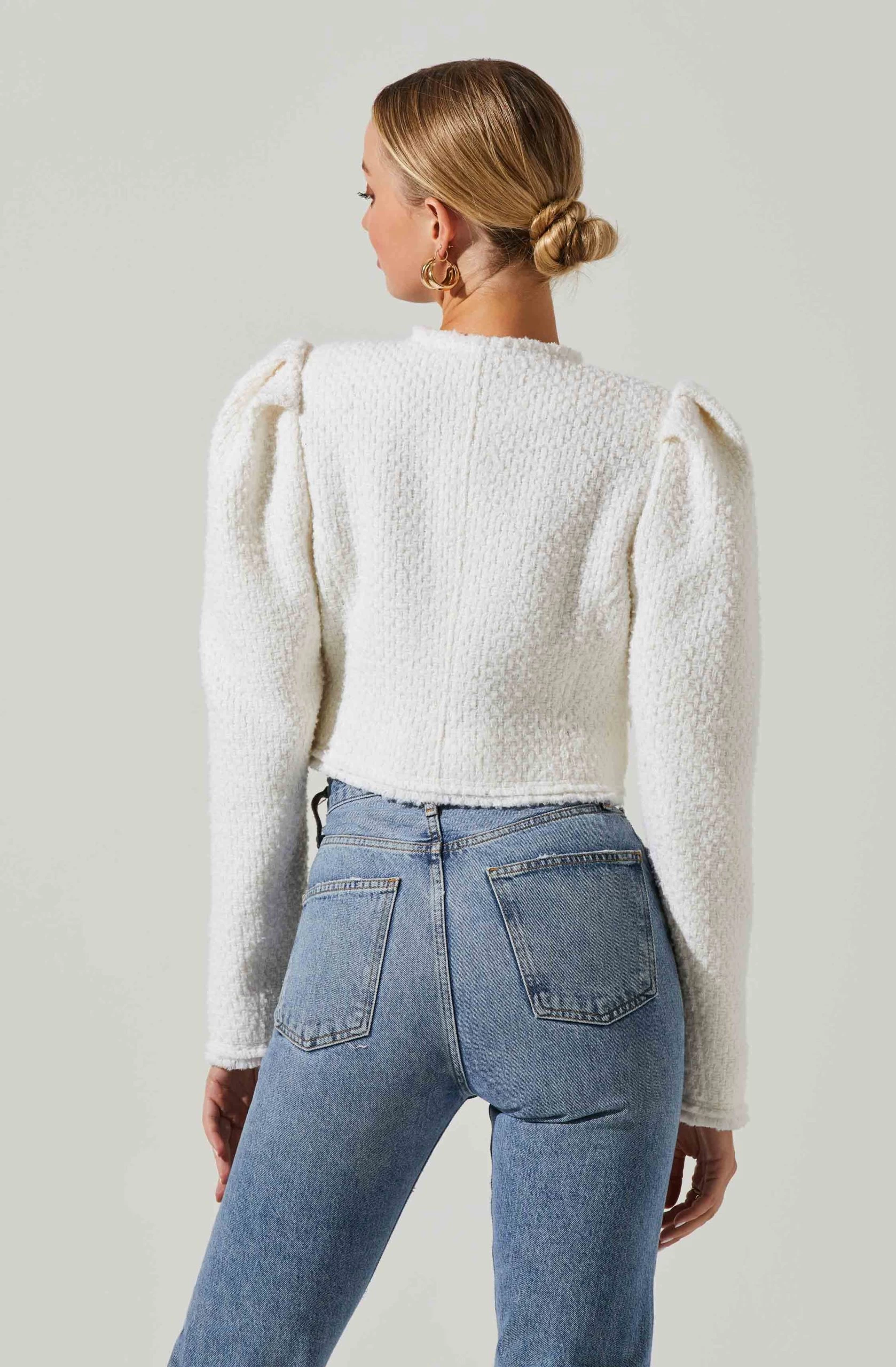 Madrigal Cropped Tweed Jacket - Image 5