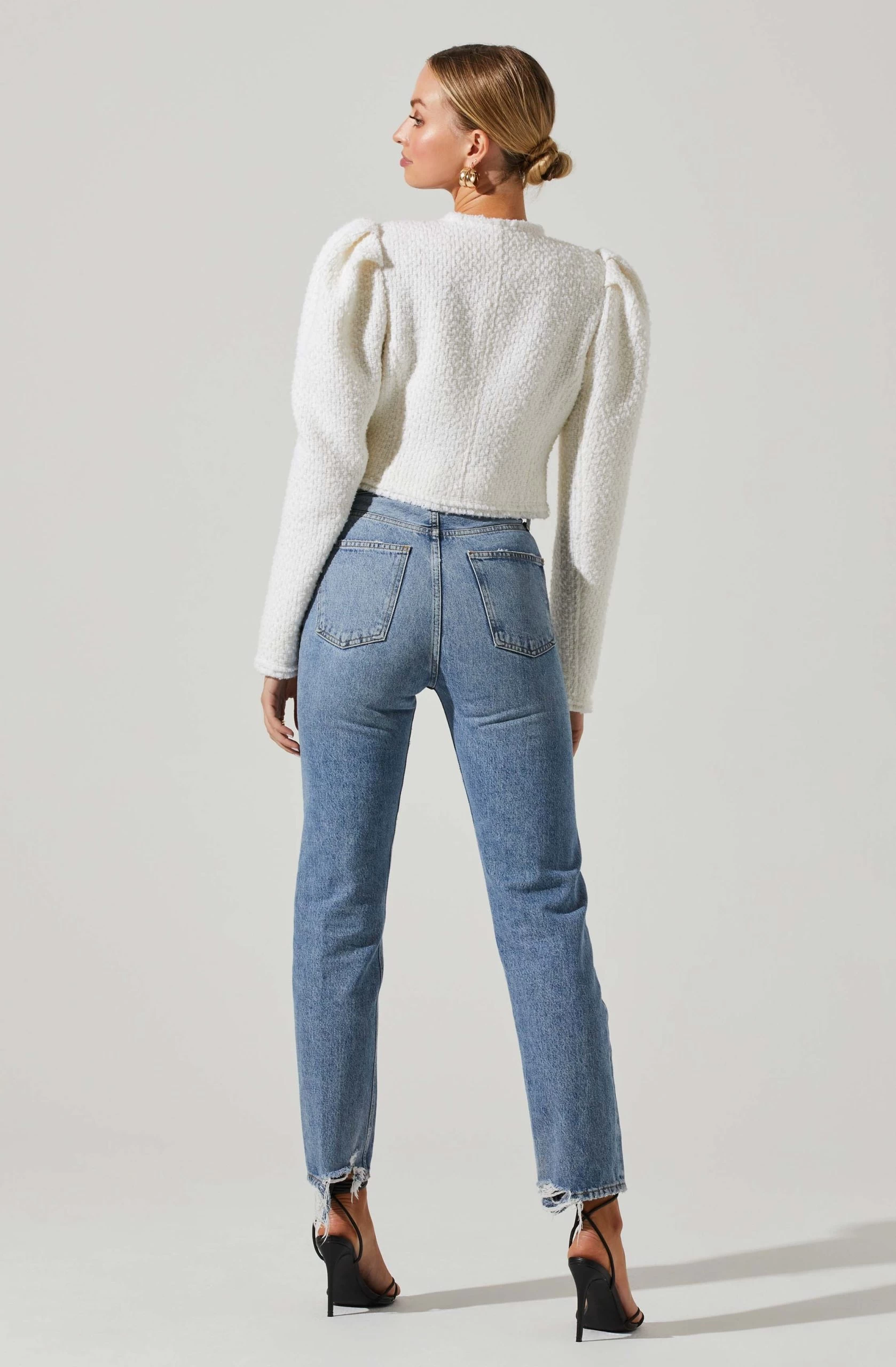 Madrigal Cropped Tweed Jacket - Image 4