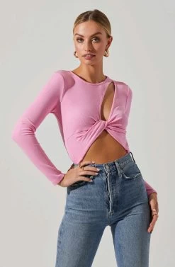 Rima Cutout Knot Front Bodysuit