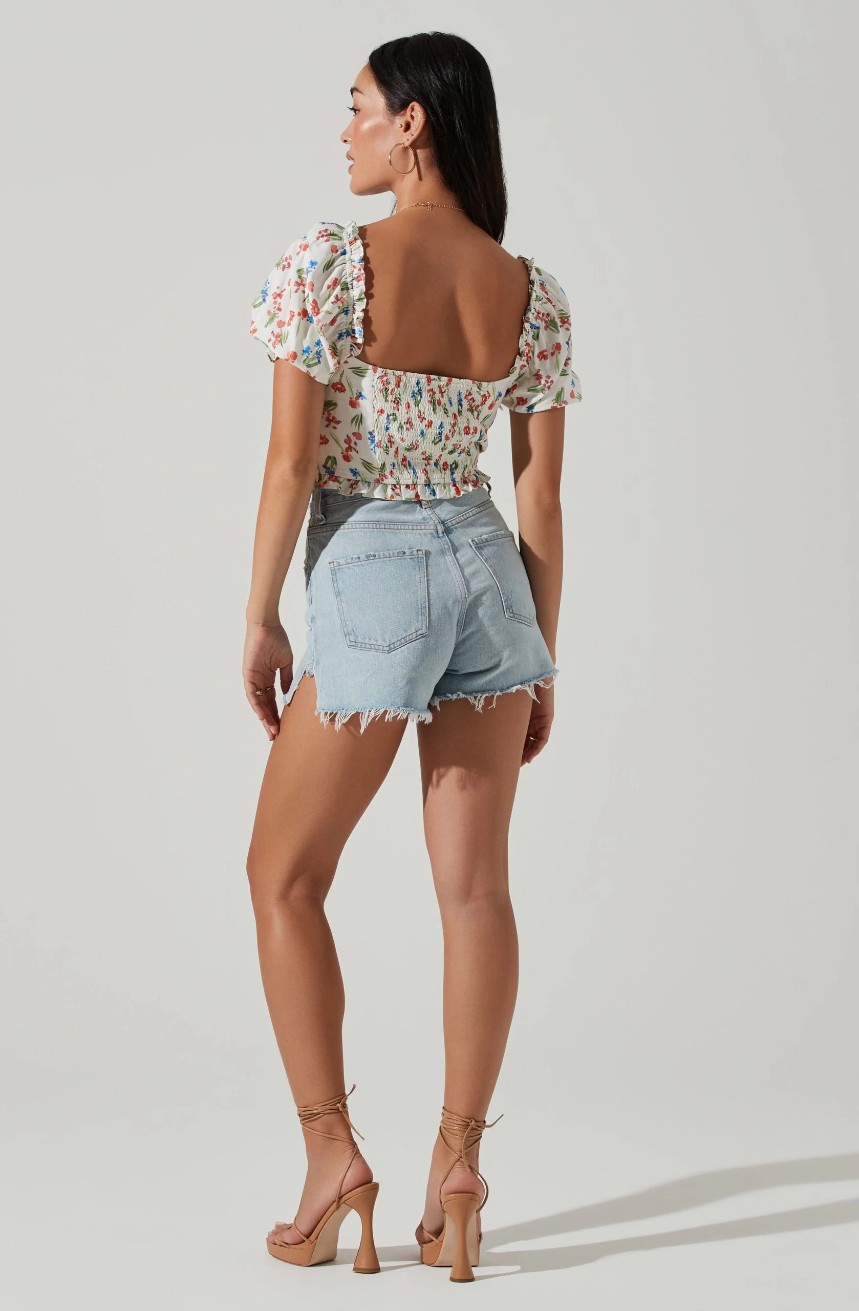 Feronia Floral Sweetheart Puff Sleeve Top - Image 4