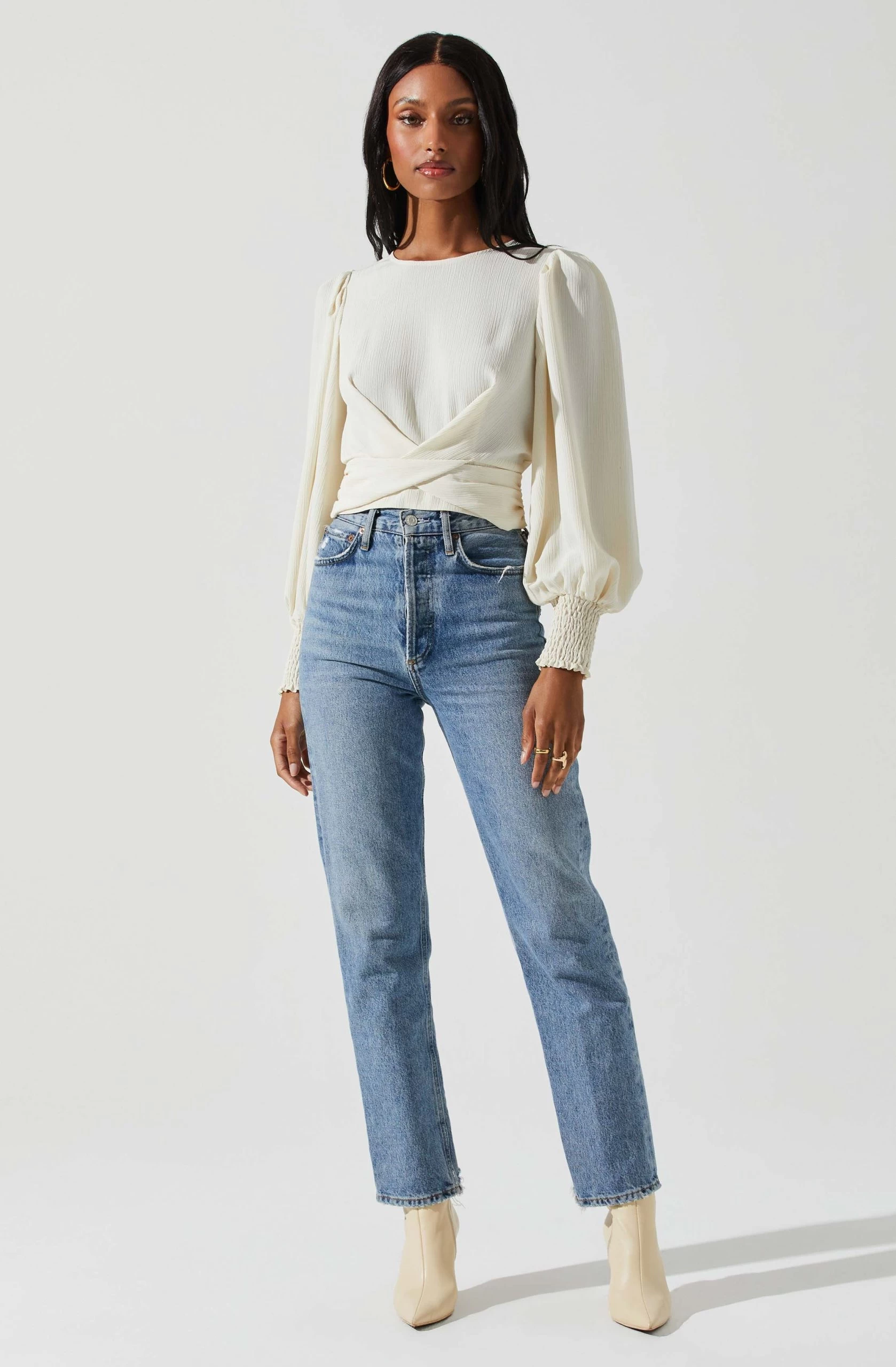Wrenley Twist Front Puff Sleeve Top - Image 8