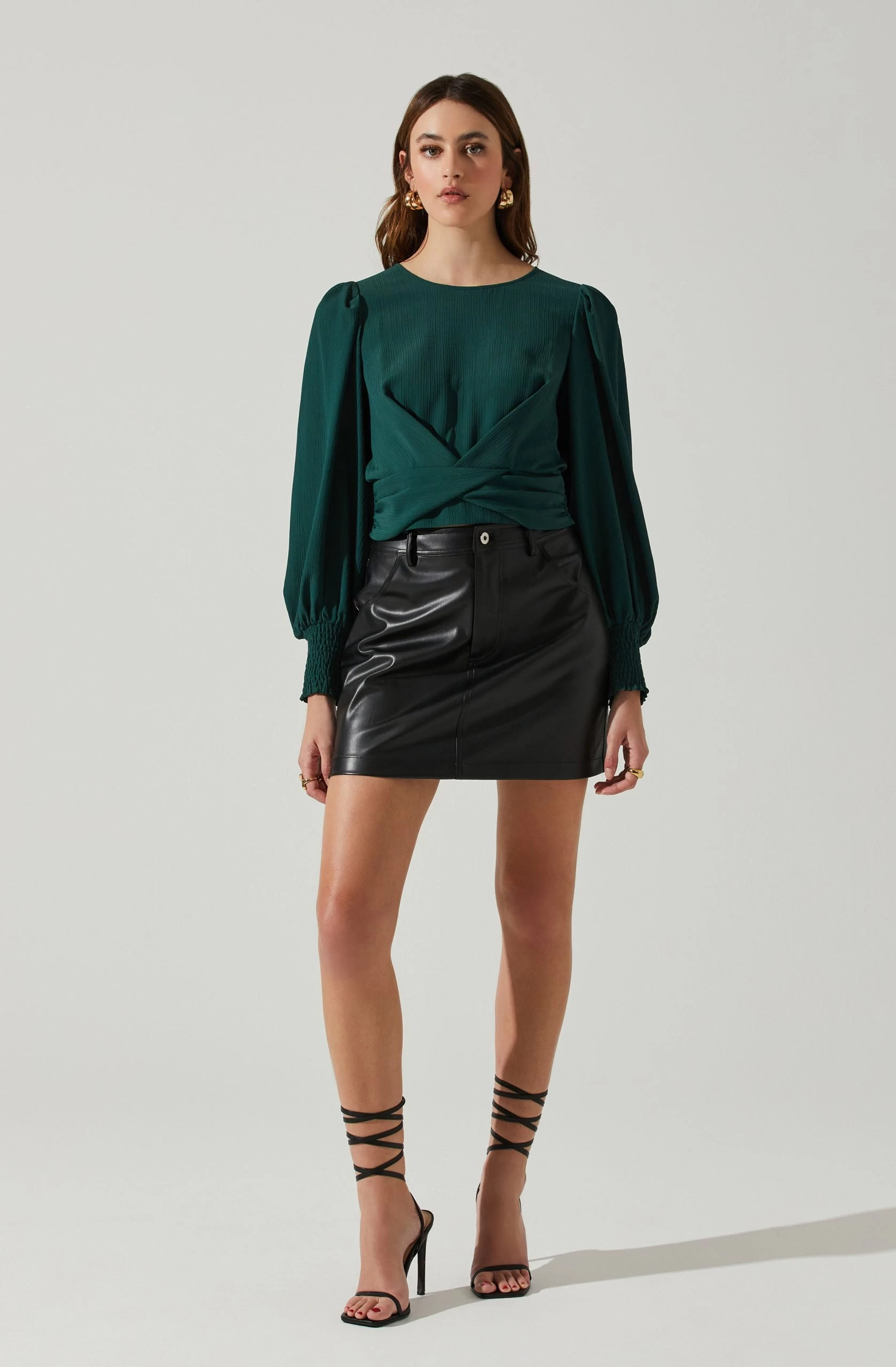 Wrenley Twist Front Puff Sleeve Top - Image 14