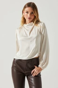 Veronica Satin Cutout Top
