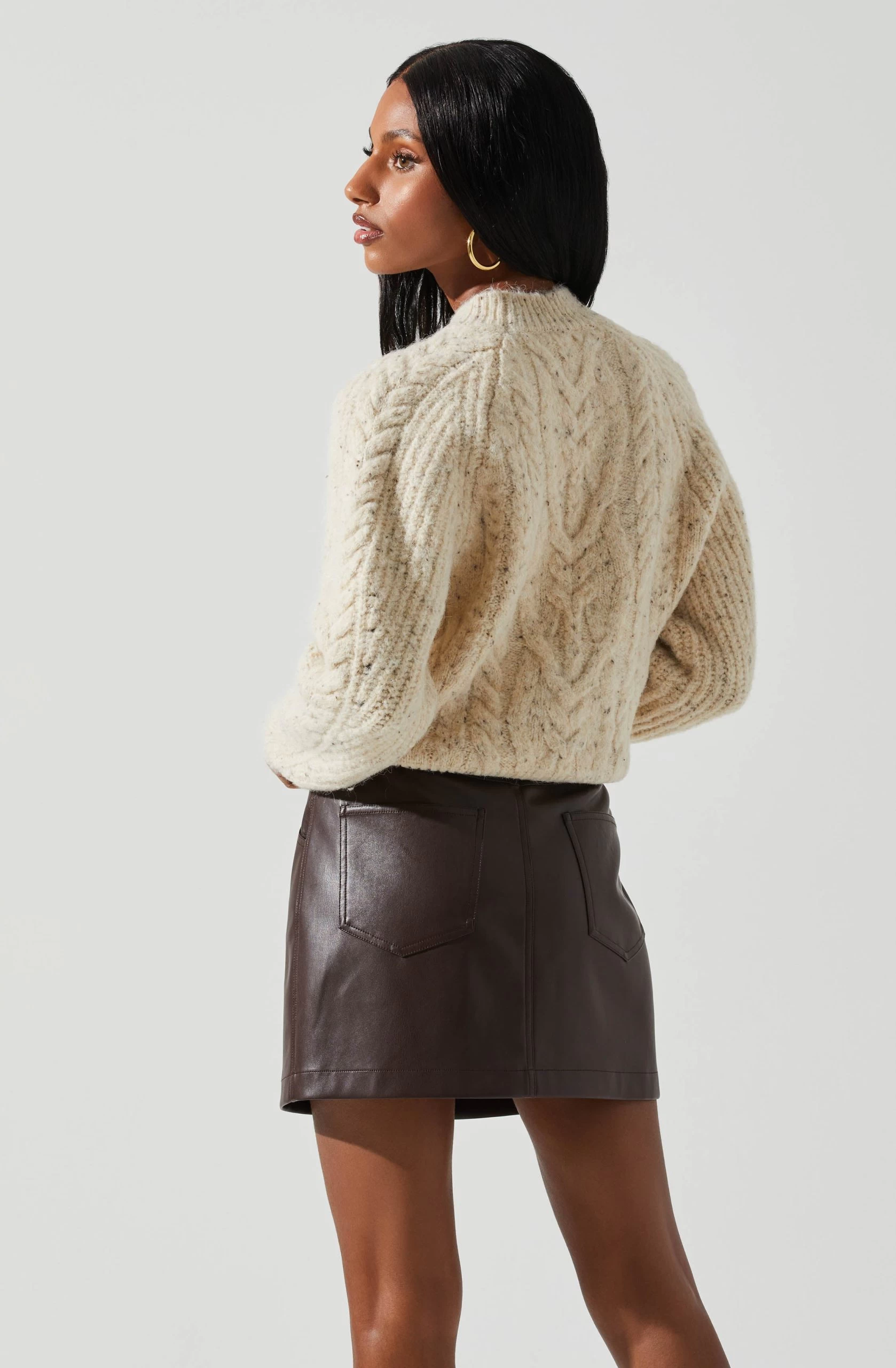 Natalie Cutout Cable Knit Sweater - Image 6
