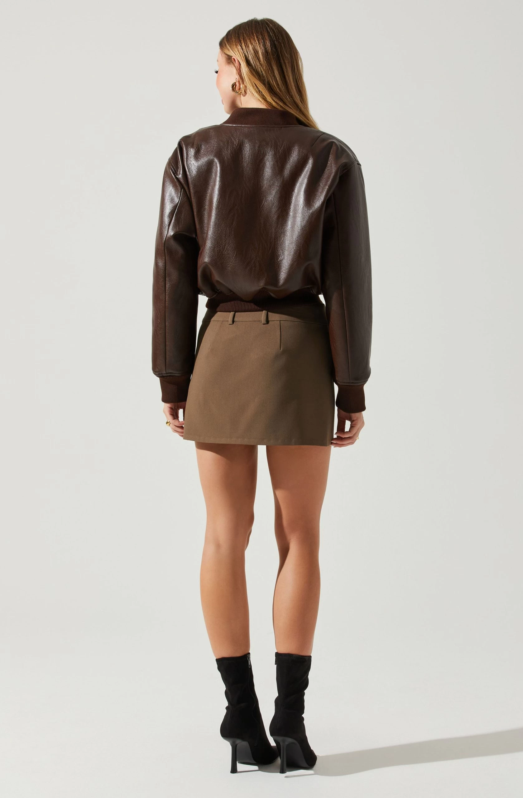 Avianna Faux Leather Bomber Jacket - Image 11