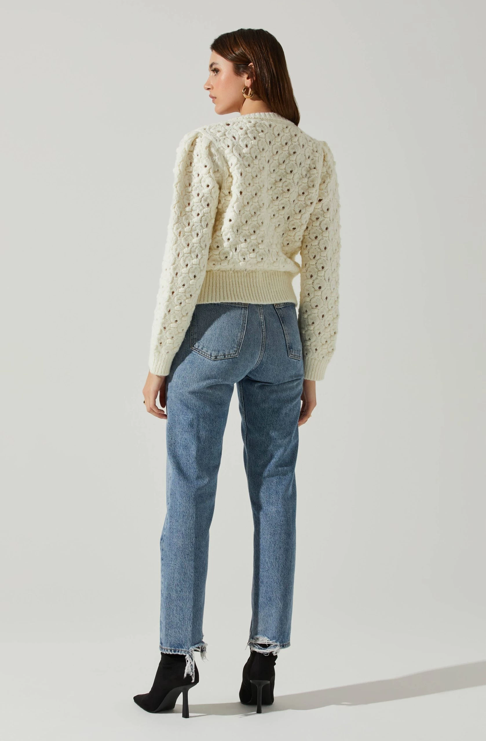 Bianca V Neck Pointelle Sweater - Image 5