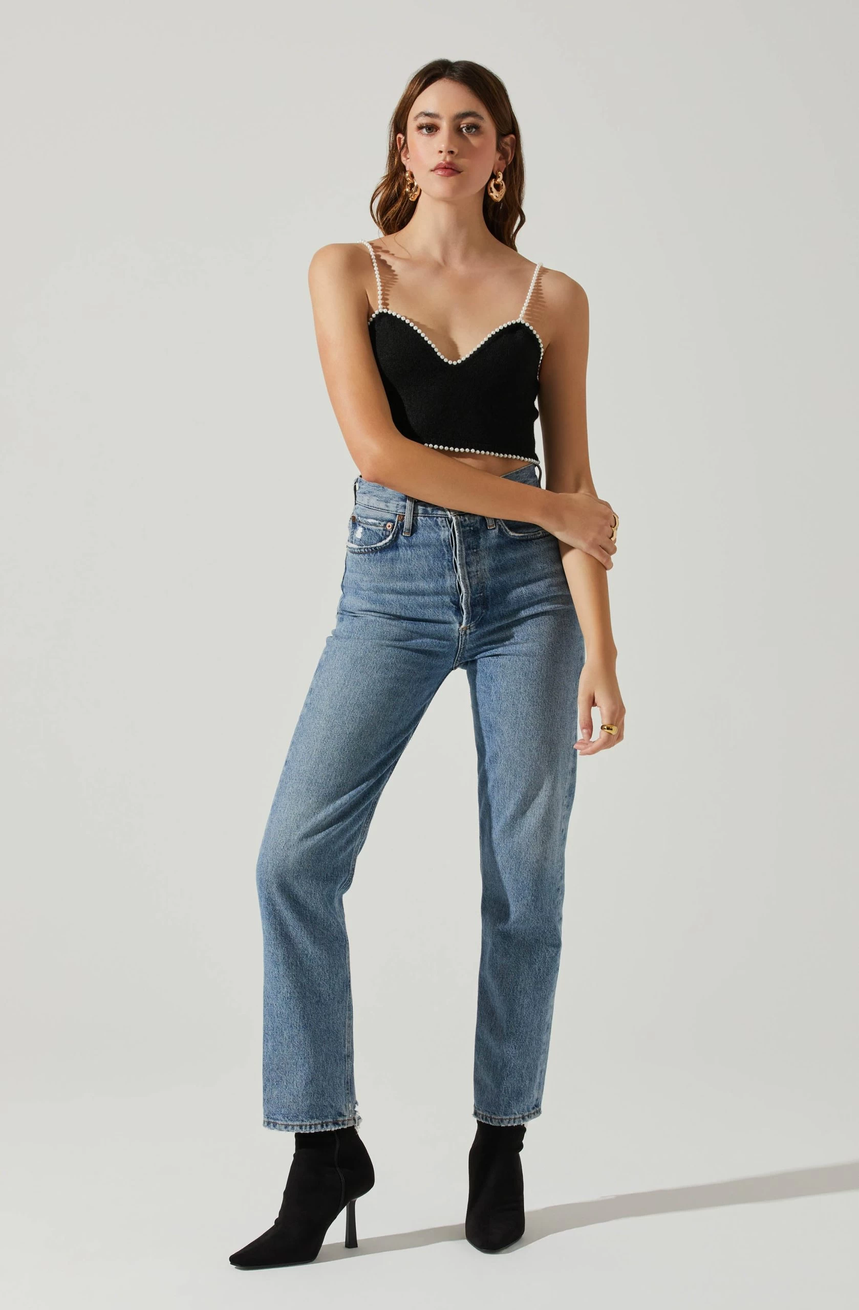 Kira Pearl Embellished Sweater Top - Image 2