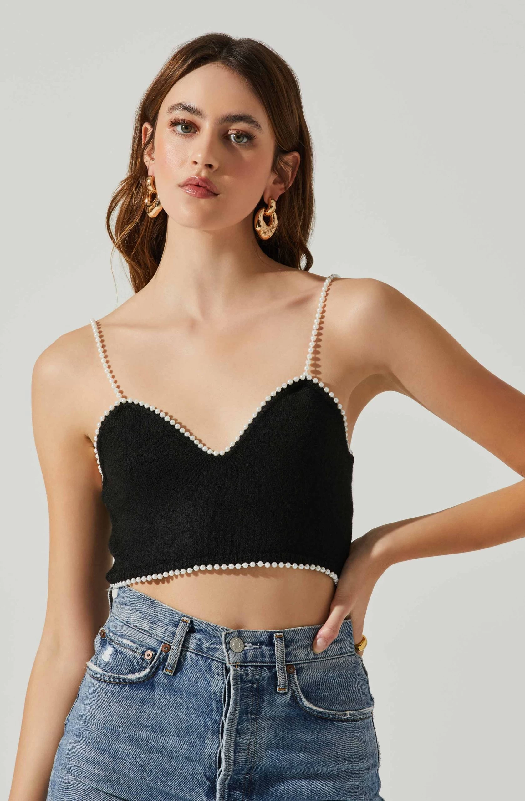 Kira Pearl Embellished Sweater Top - Image 3