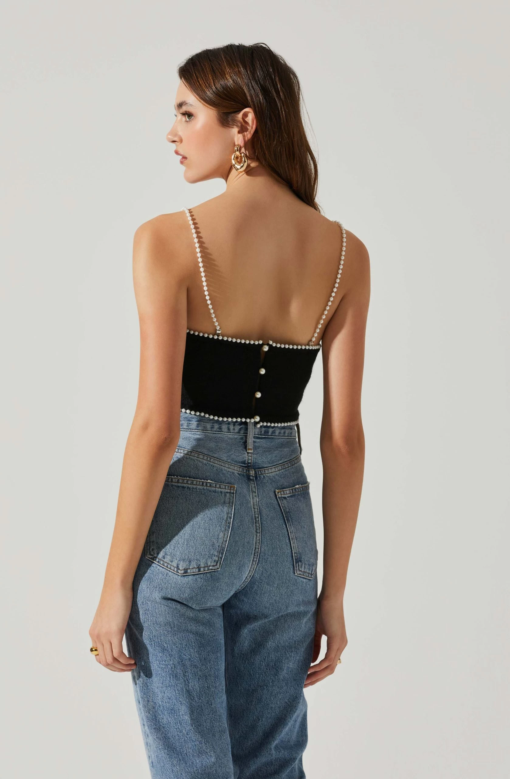 Kira Pearl Embellished Sweater Top - Image 6