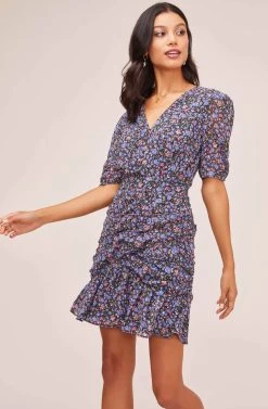 Shirred Bottom Mini Dress