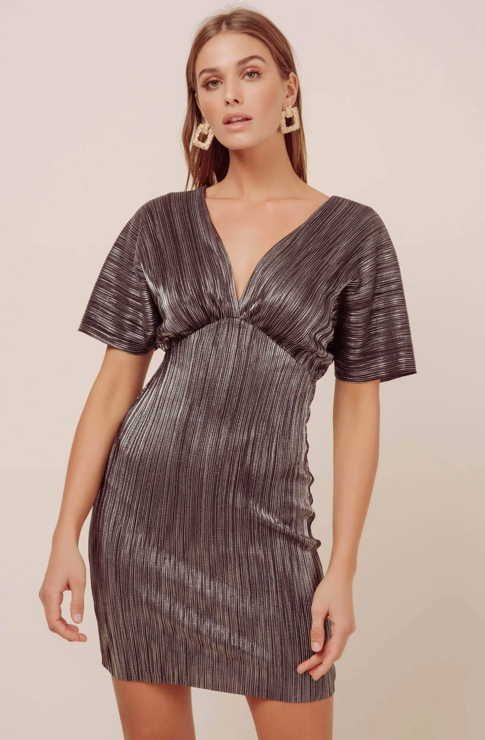 Metallic Dolman Mini Dress - Image 7