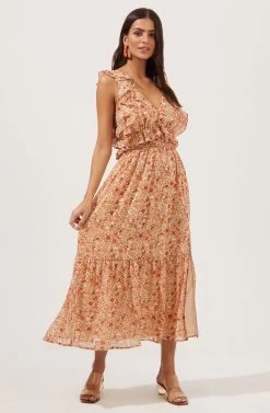 Open Tie Back Ruffle Dress