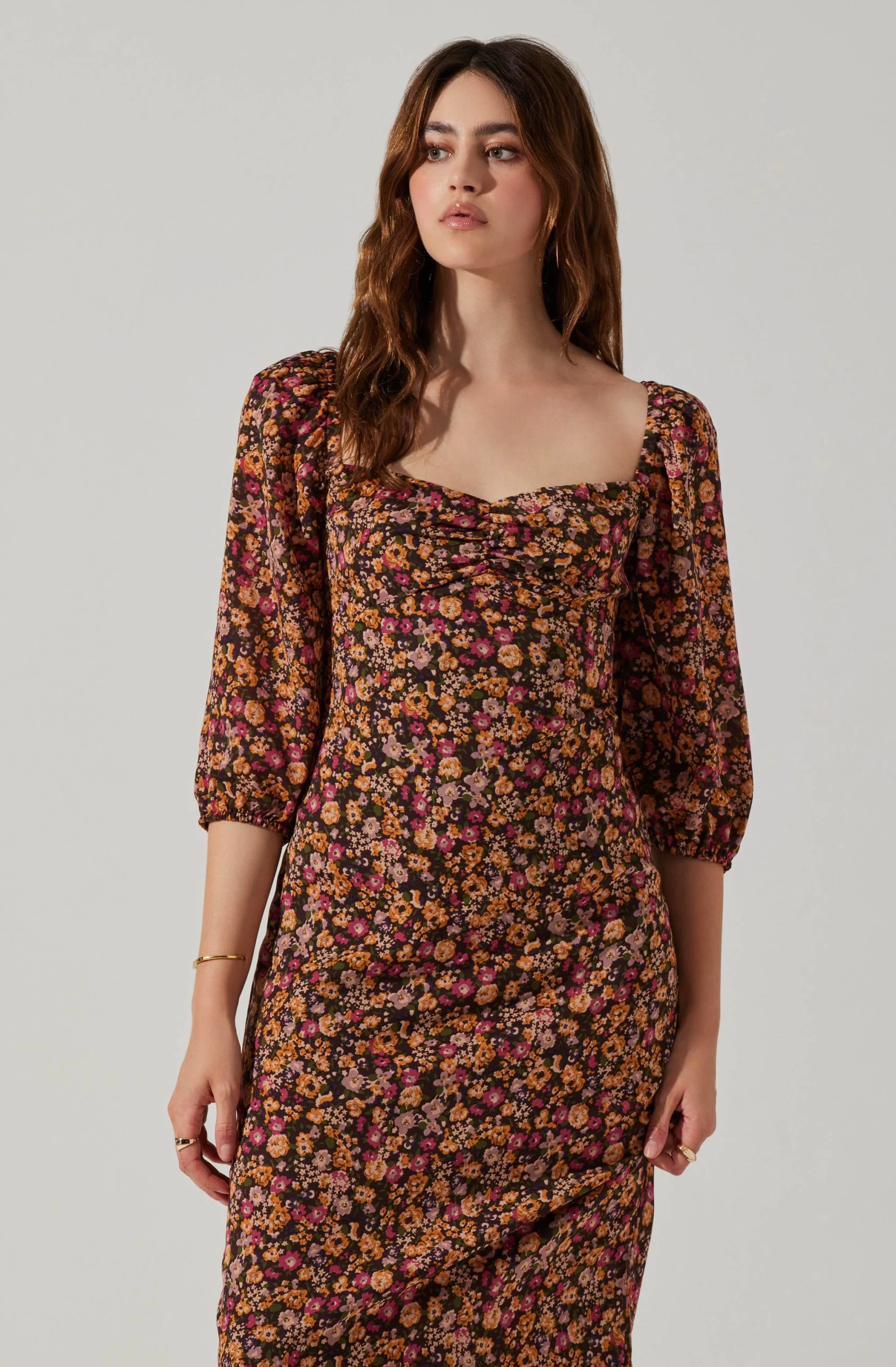 Sweetheart Neck Floral Midi Dress - Image 4