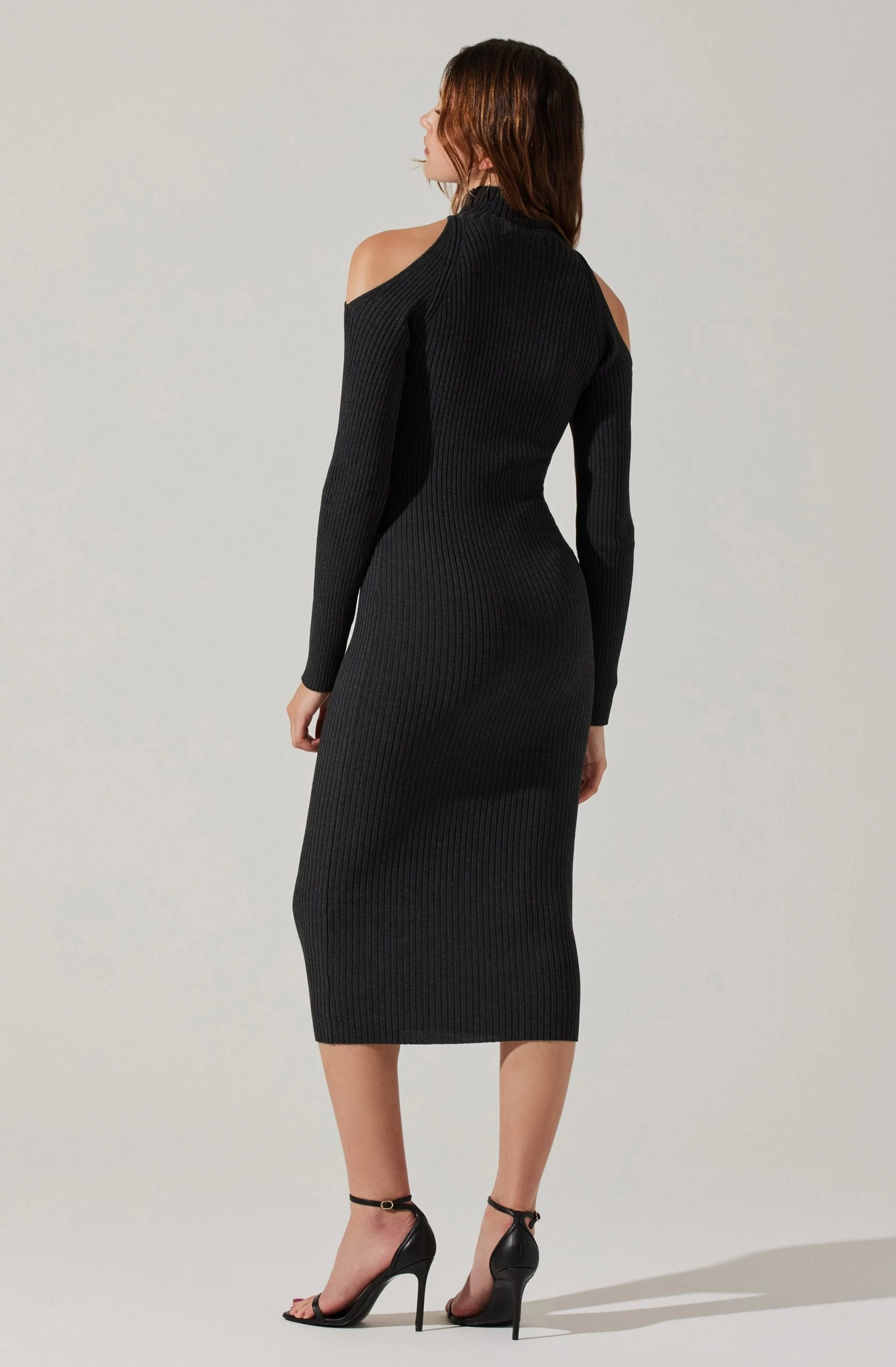 Cold Shoulder Mock Neck Midi Sweater Dress - Image 6