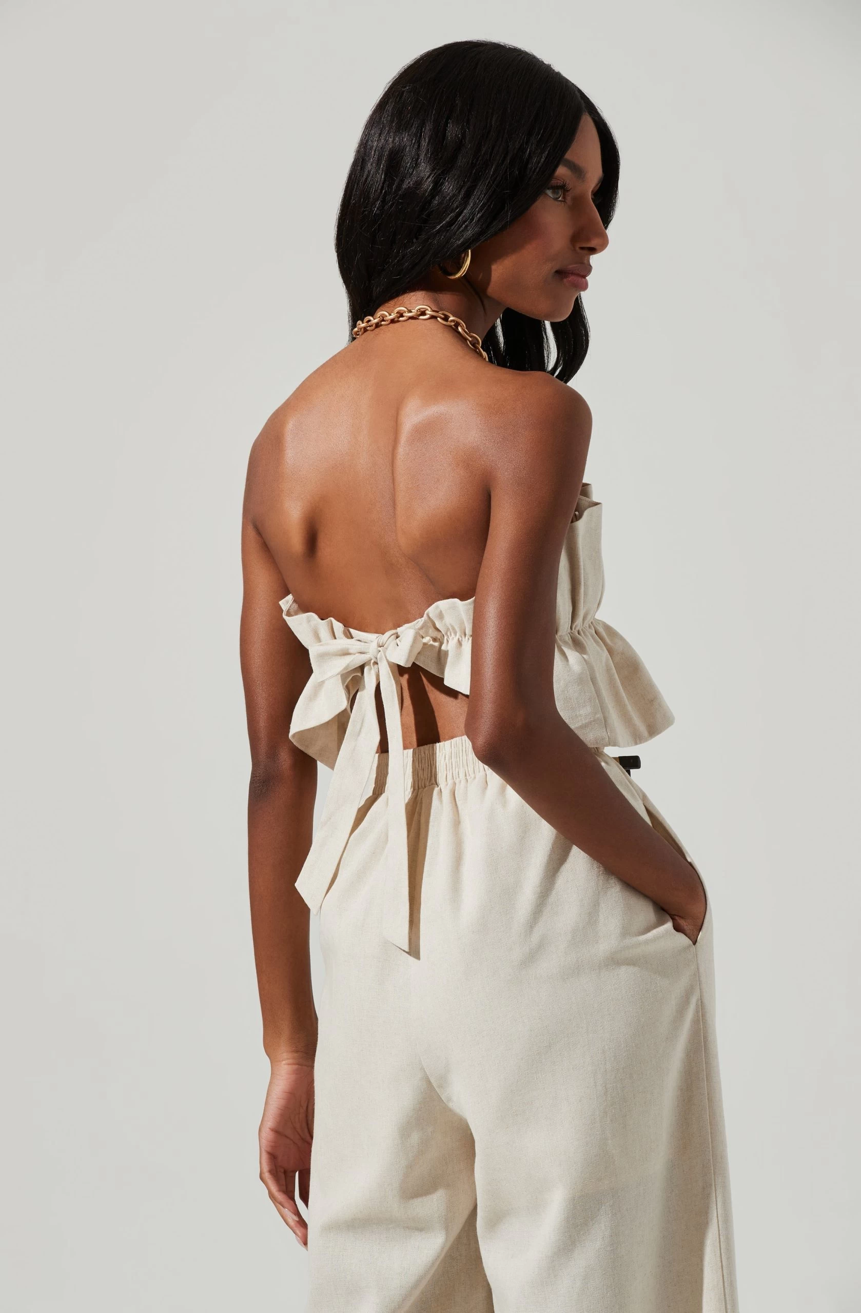 Ruffle Bust Tie Back Jumpsuit - Image 15