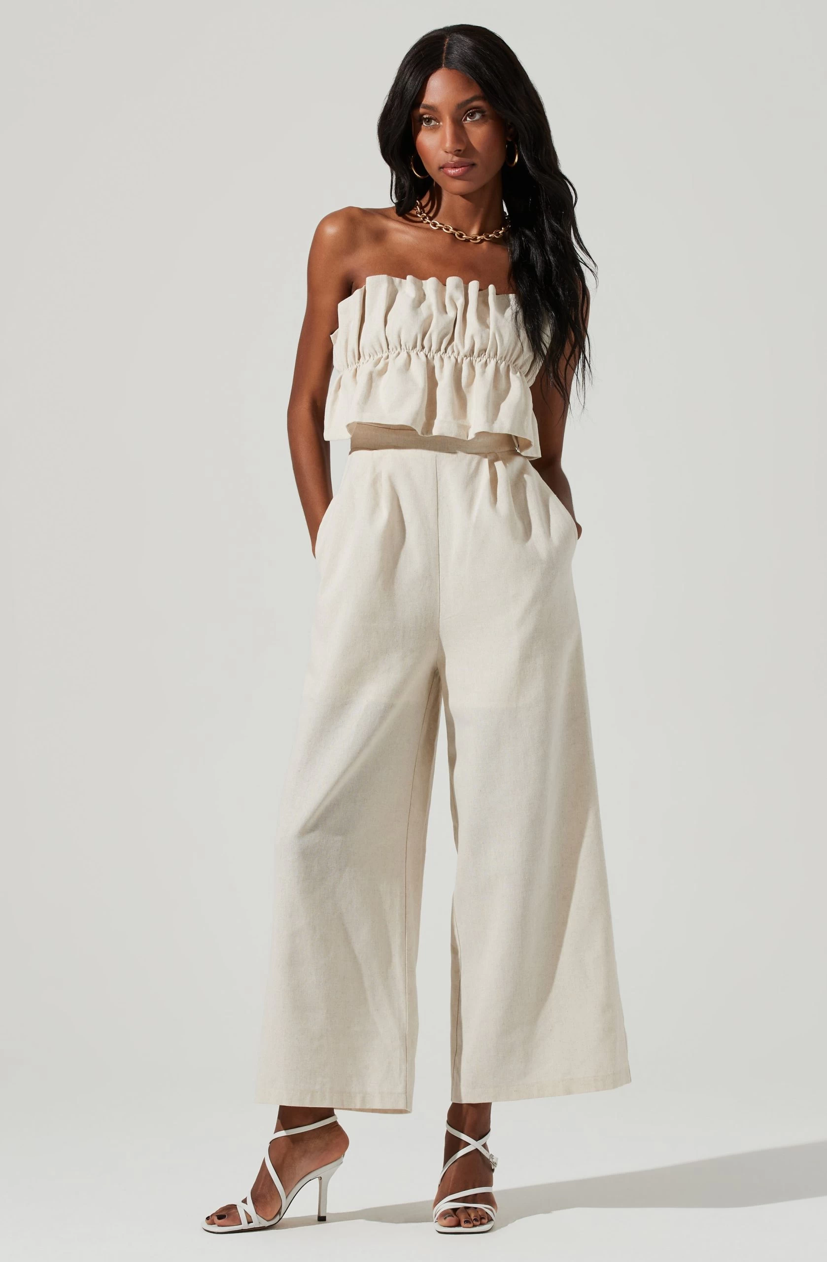 Ruffle Bust Tie Back Jumpsuit - Image 16