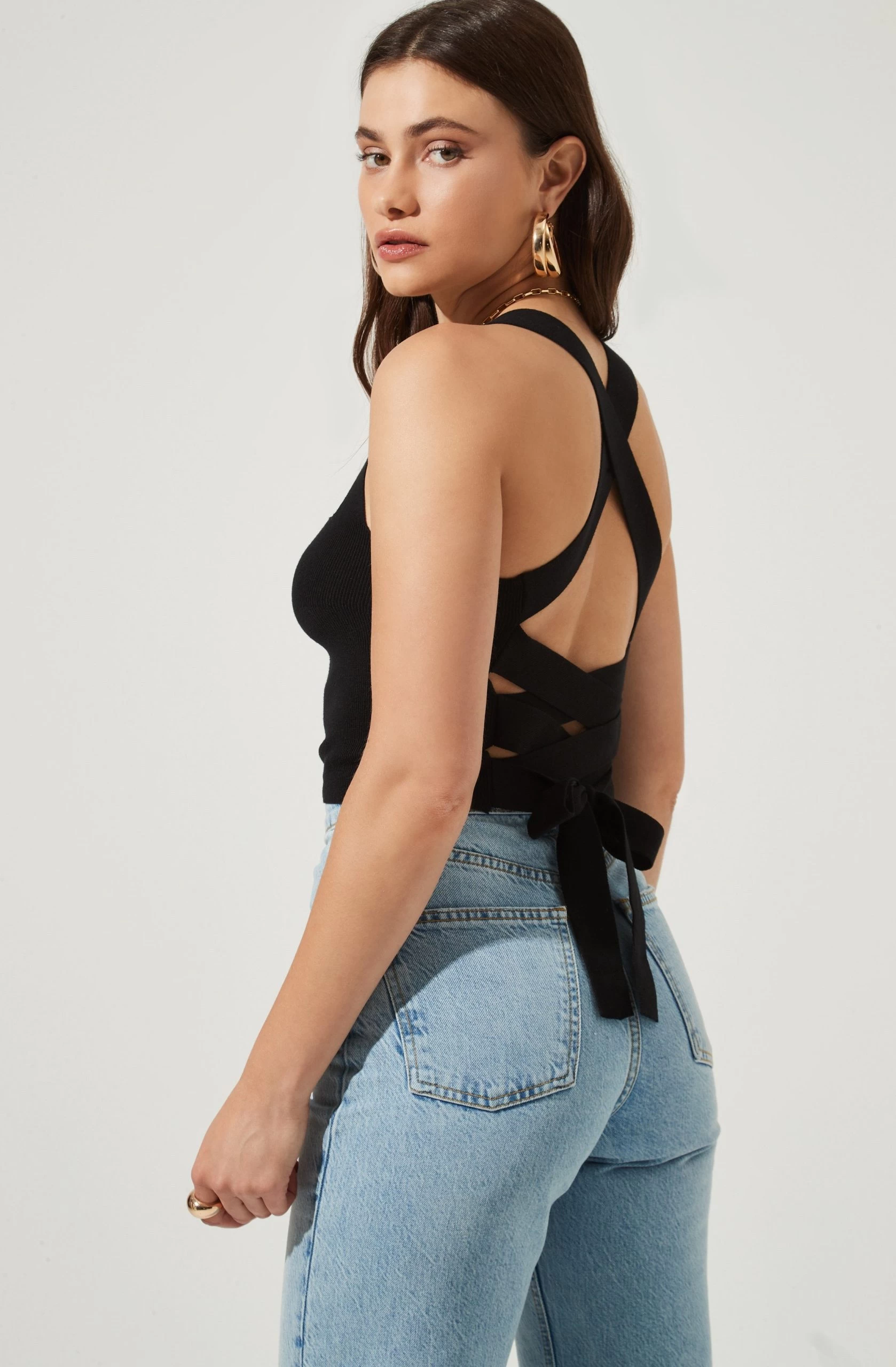 Varley Square Neck Cross Back Top