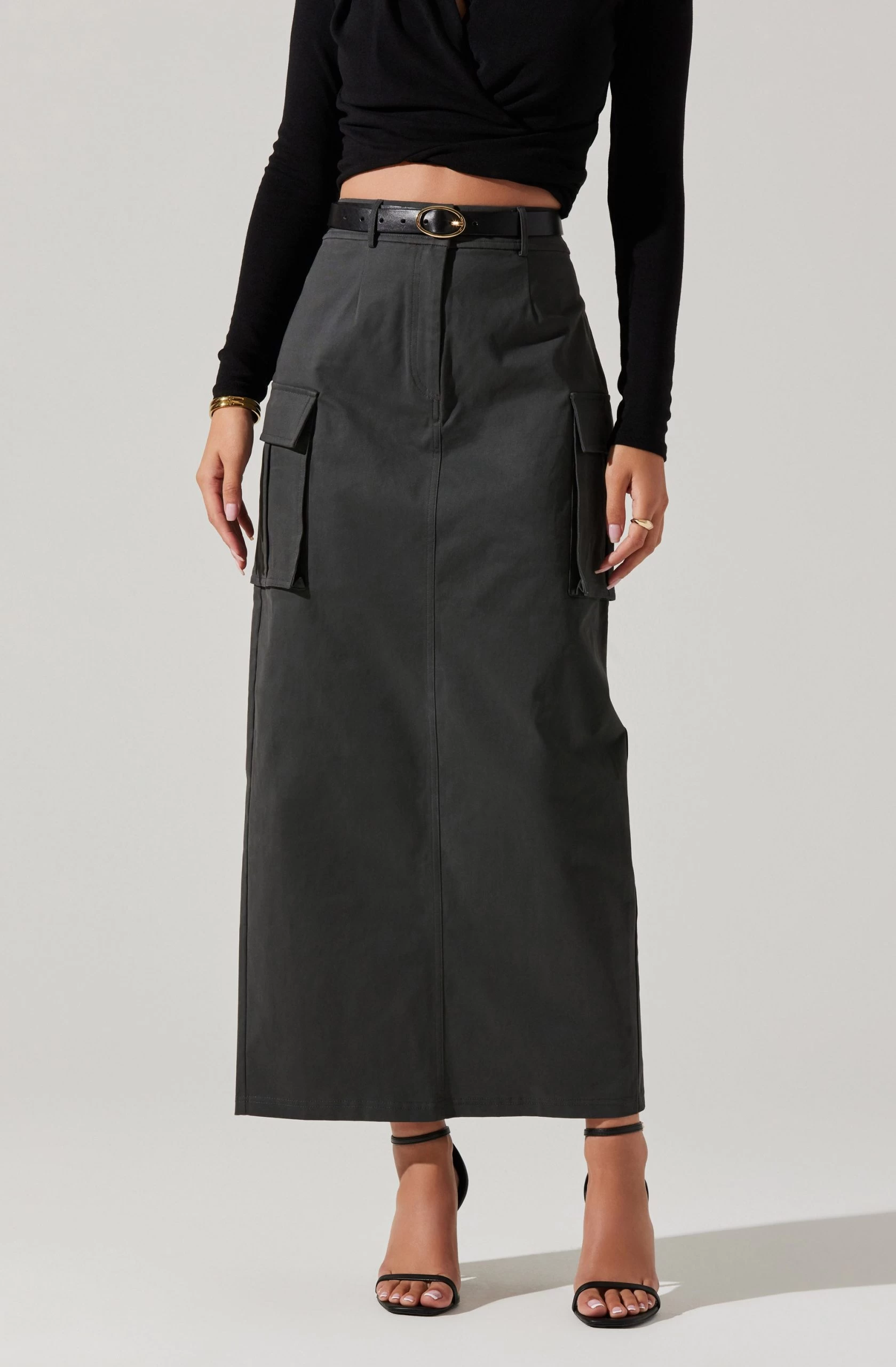 High Rise Cargo Maxi Skirt - Image 2