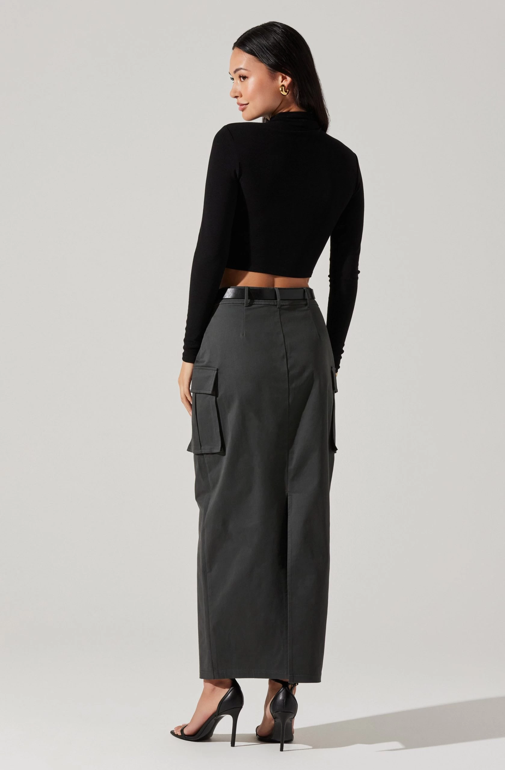 High Rise Cargo Maxi Skirt - Image 6
