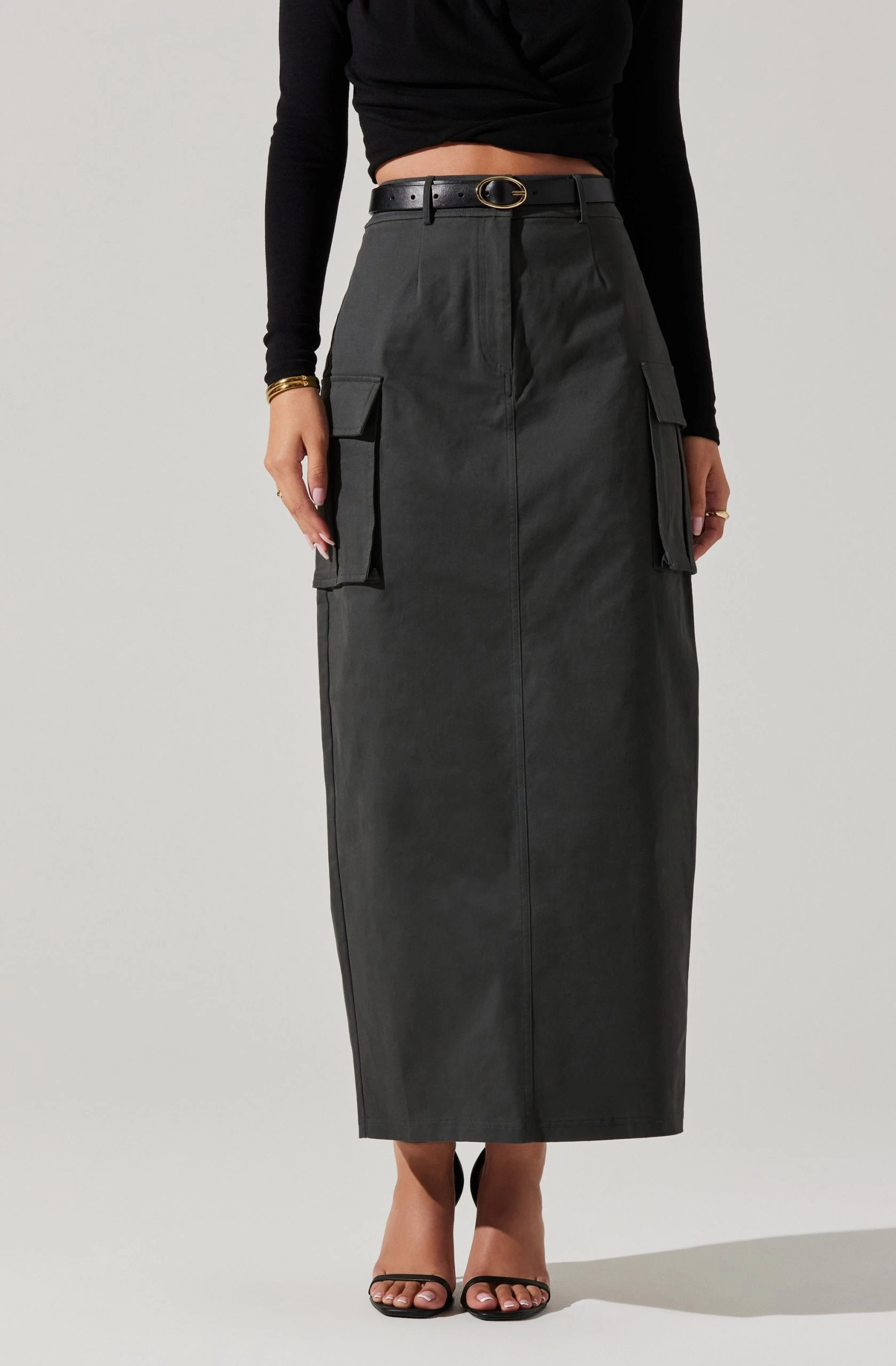High Rise Cargo Maxi Skirt - Image 3