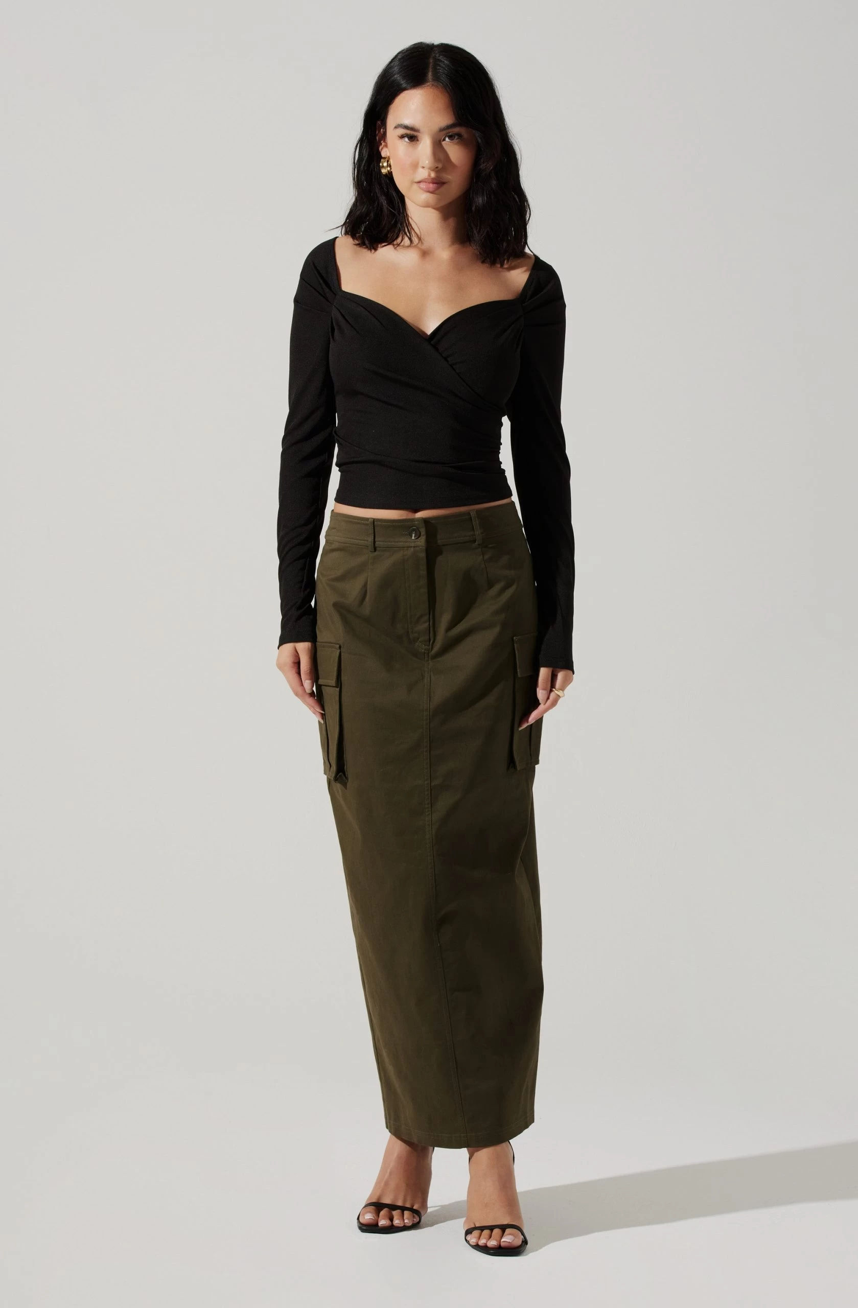 High Rise Cargo Maxi Skirt - Image 10