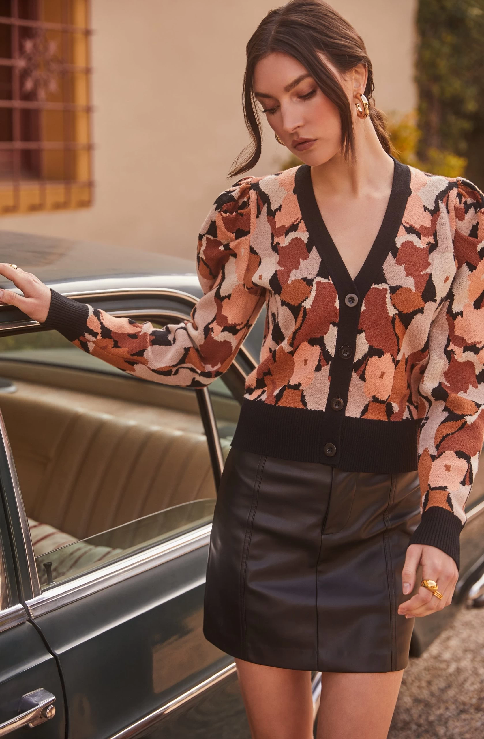 Romilly Floral Puff Sleeve Cardigan - Image 6