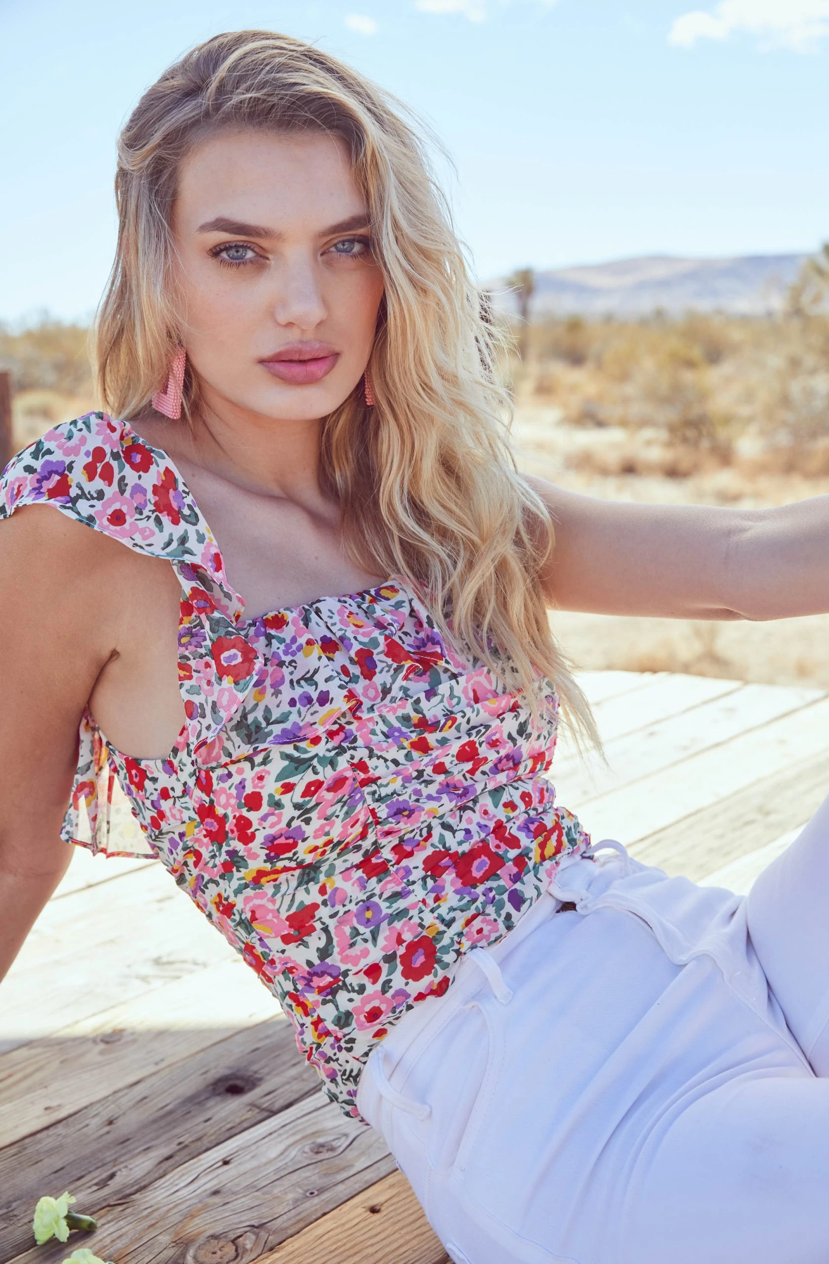 Camellia Floral Ruffle Bodysuit - Image 4