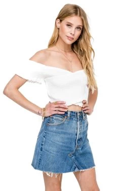 Crossover Smocked Crop Top