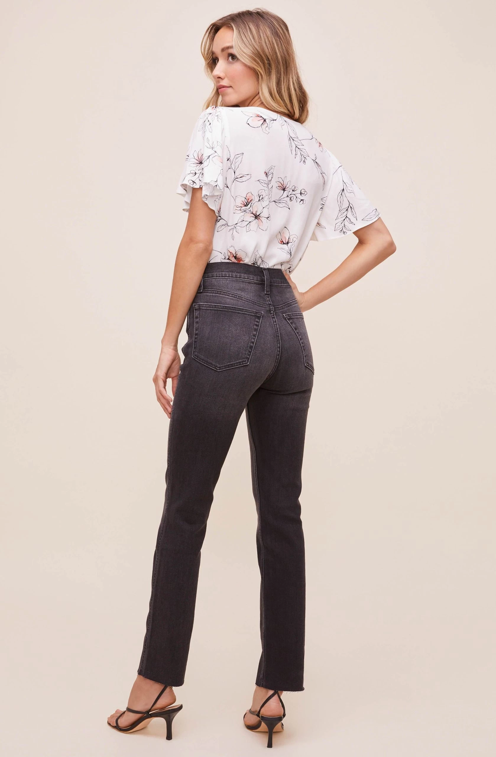 Flutter Sleeve Surplice Floral Top - Image 14